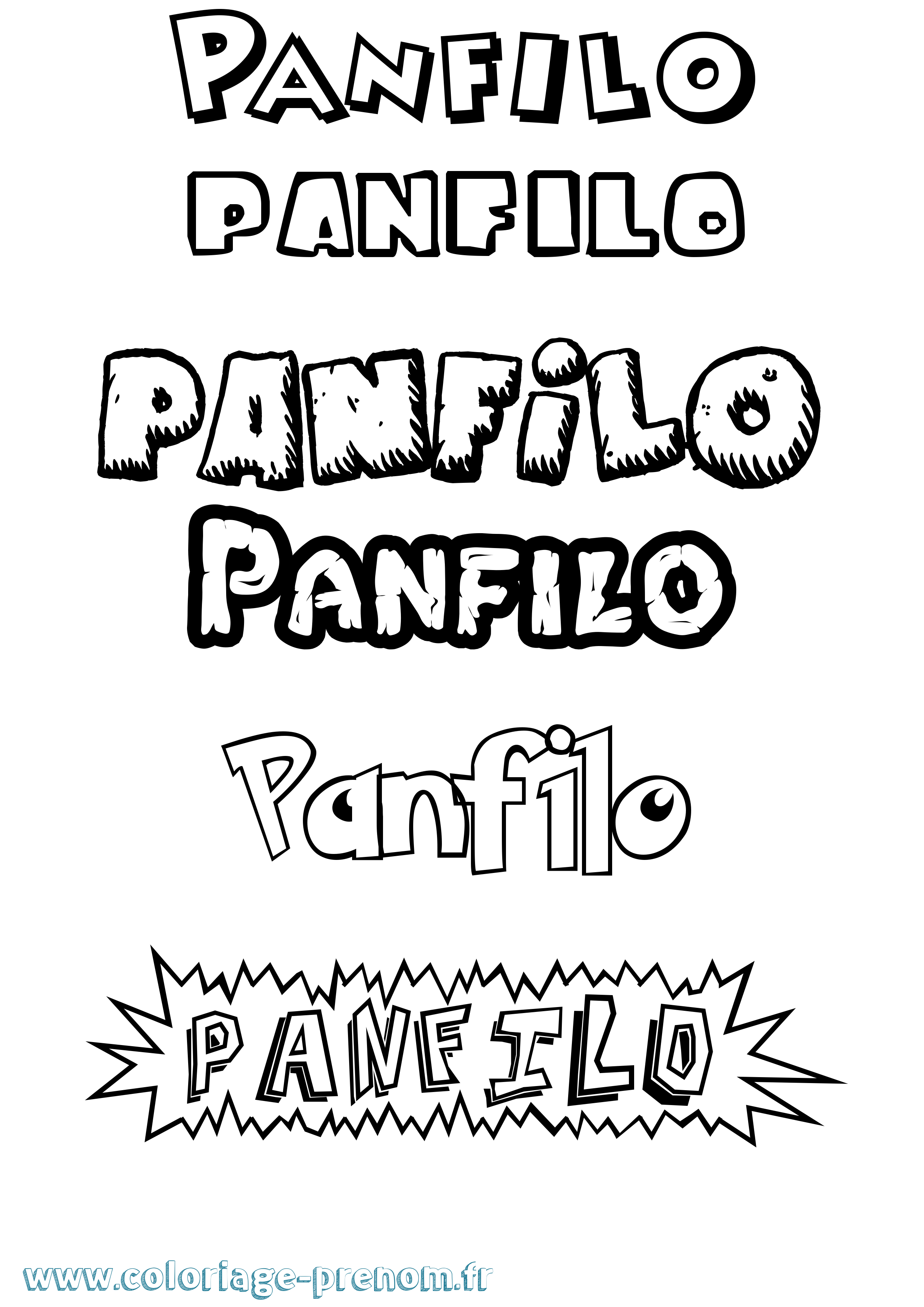 Coloriage Panfilo Dessin Animé Coloriage prénom Panfilo Dessin Animé