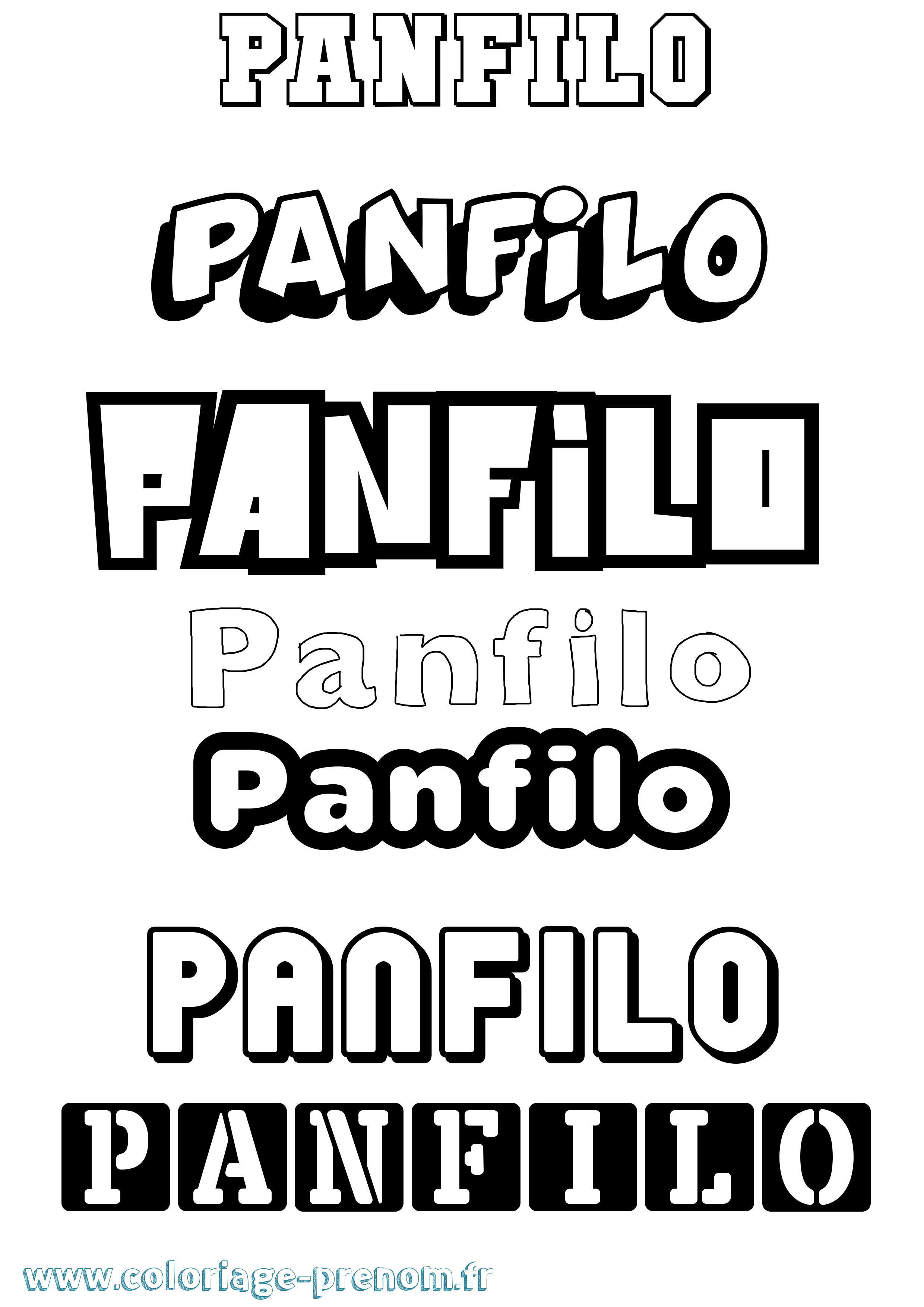 Coloriage Panfilo Simple Coloriage prénom Panfilo Simple