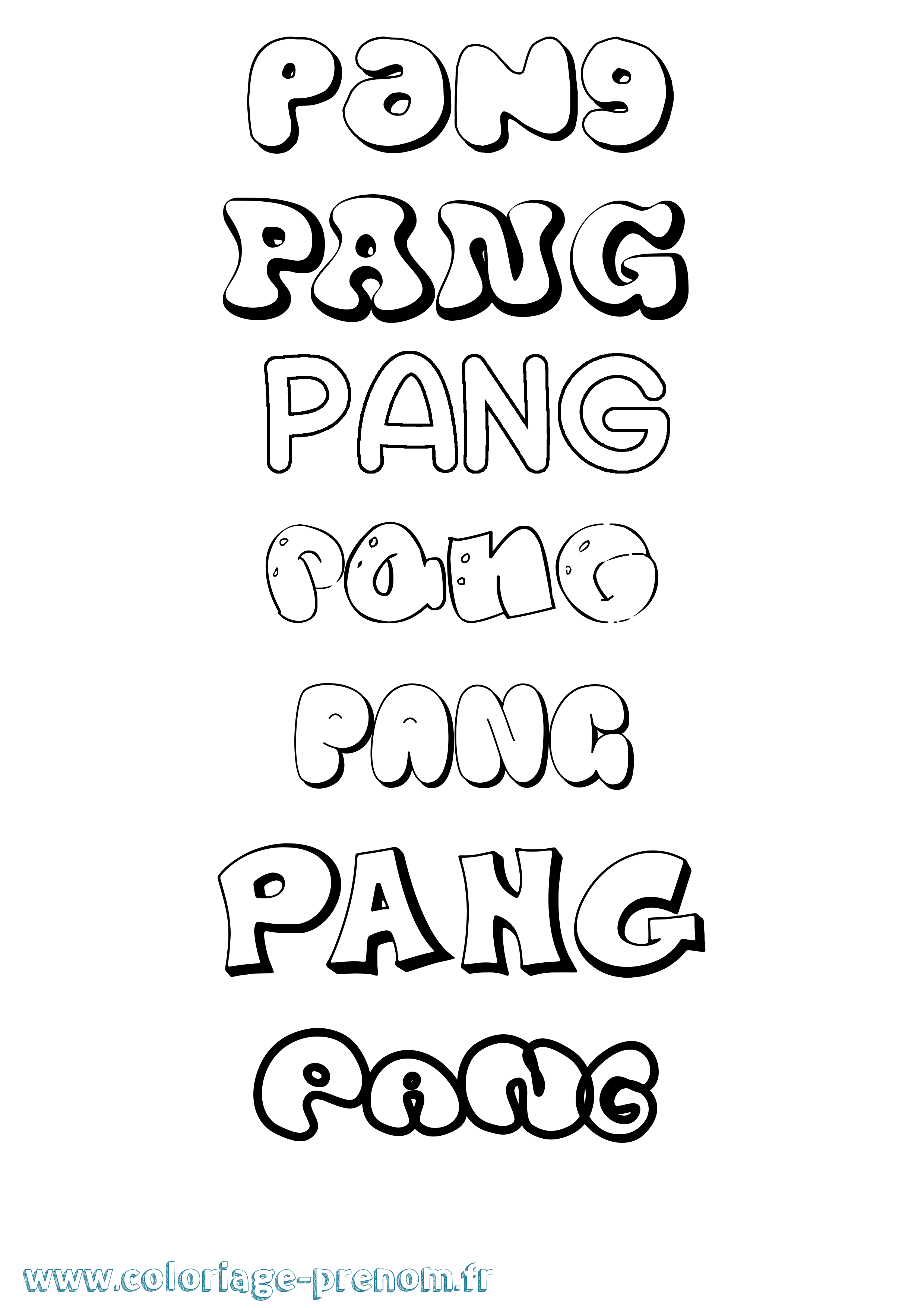 Coloriage Pang Bubble Coloriage prénom Pang Bubble