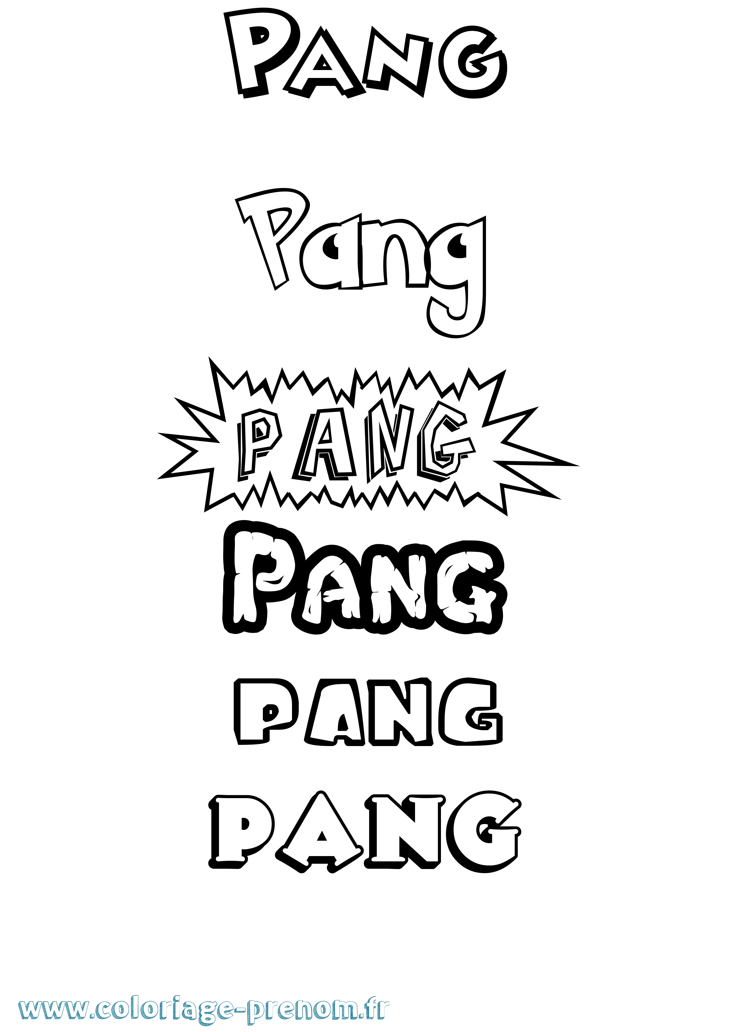 Coloriage Pang Dessin Animé Coloriage prénom Pang Dessin Animé