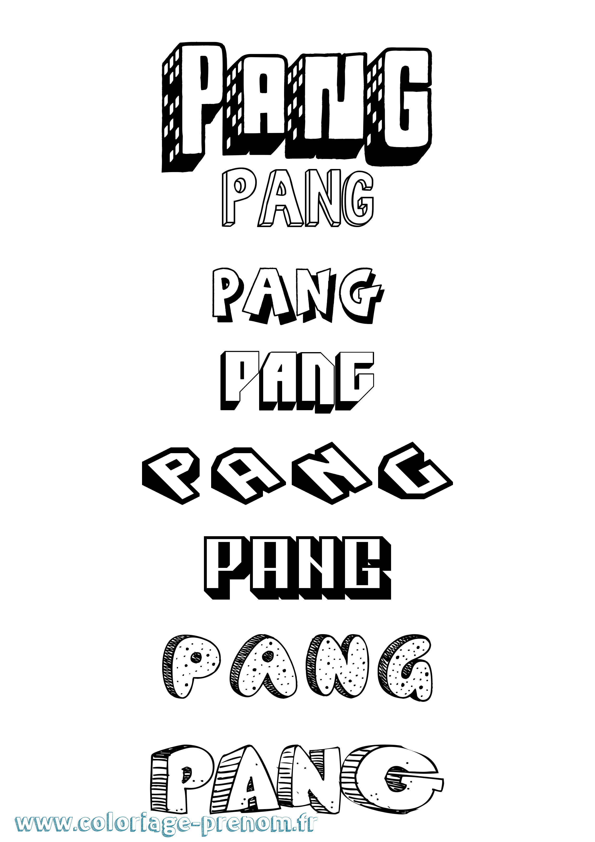 Coloriage Pang Effet 3D Coloriage prénom Pang Effet 3D