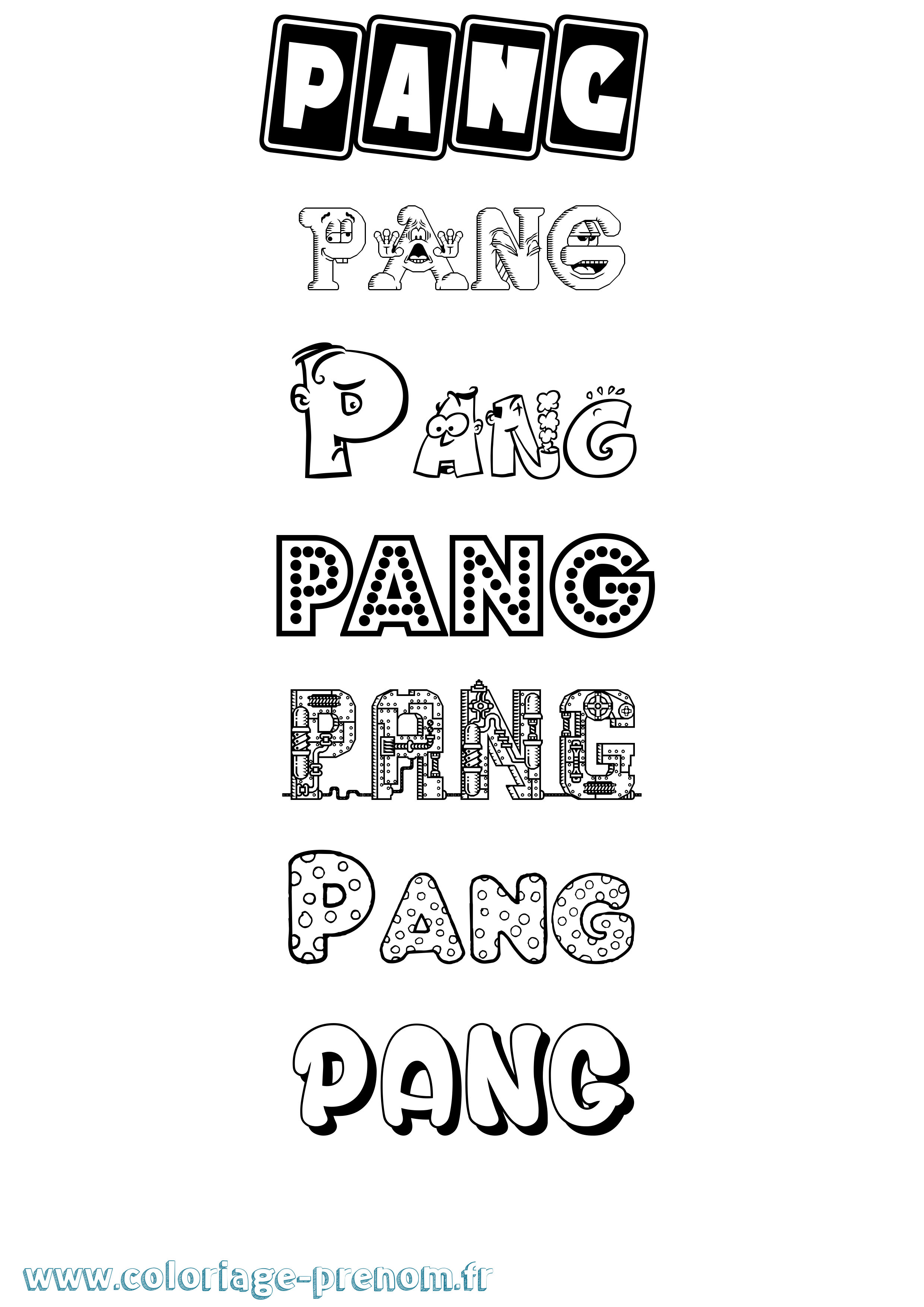 Coloriage Pang Fun Coloriage prénom Pang Fun