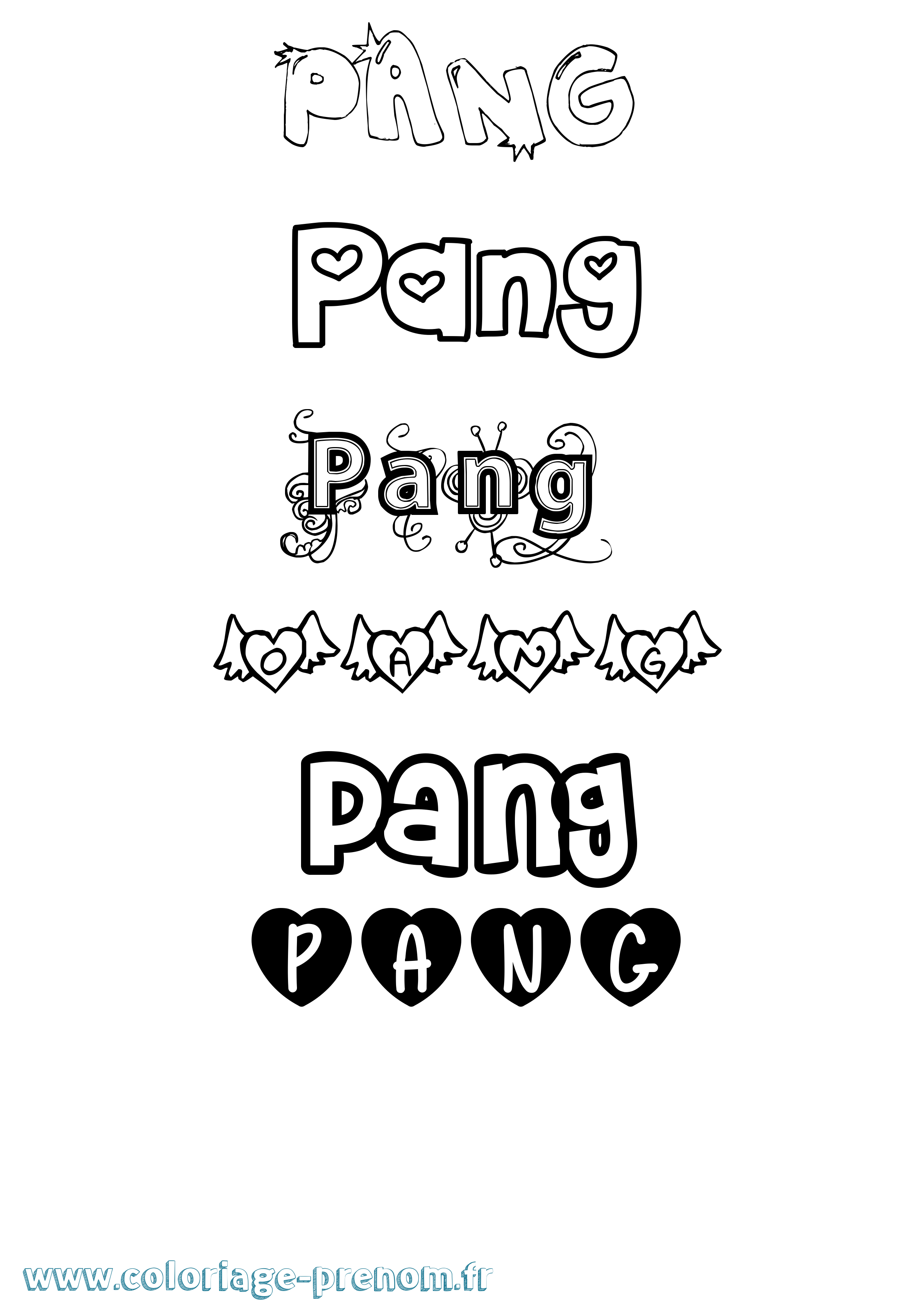 Coloriage Pang Girly Coloriage prénom Pang Girly