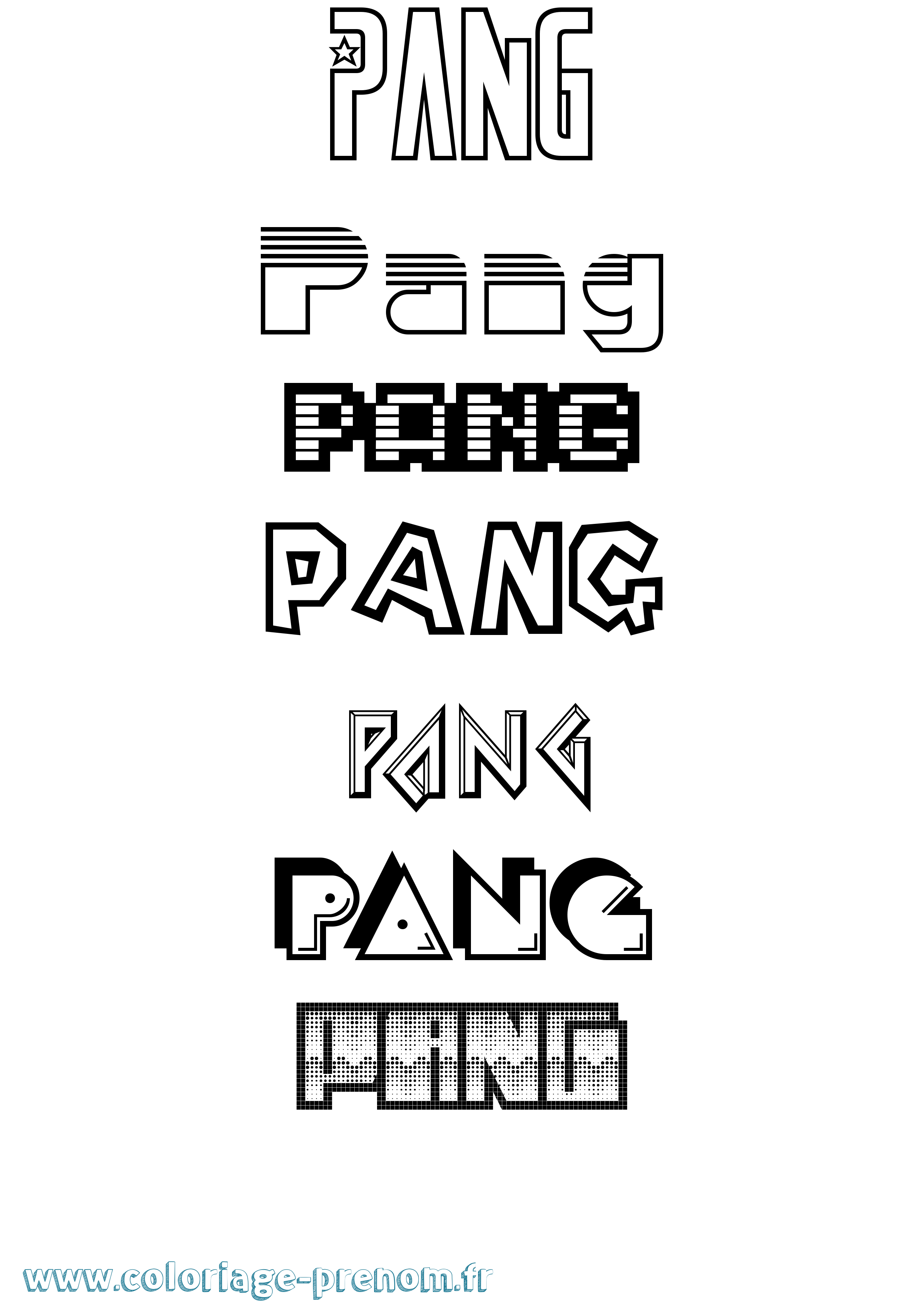 Coloriage Pang Jeux Vidéos Coloriage prénom Pang Jeux Vidéos
