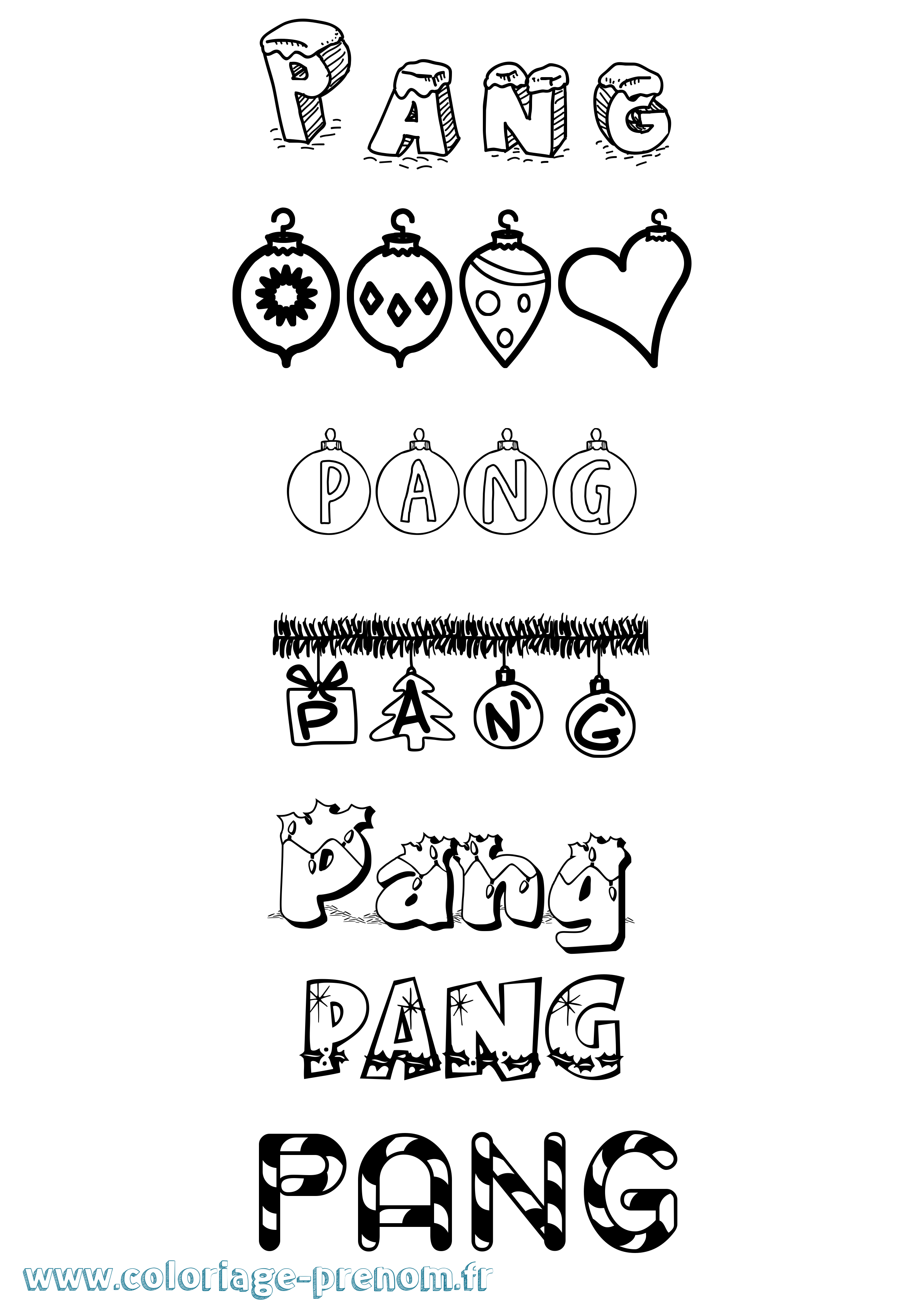 Coloriage Pang Noël Coloriage prénom Pang Noël
