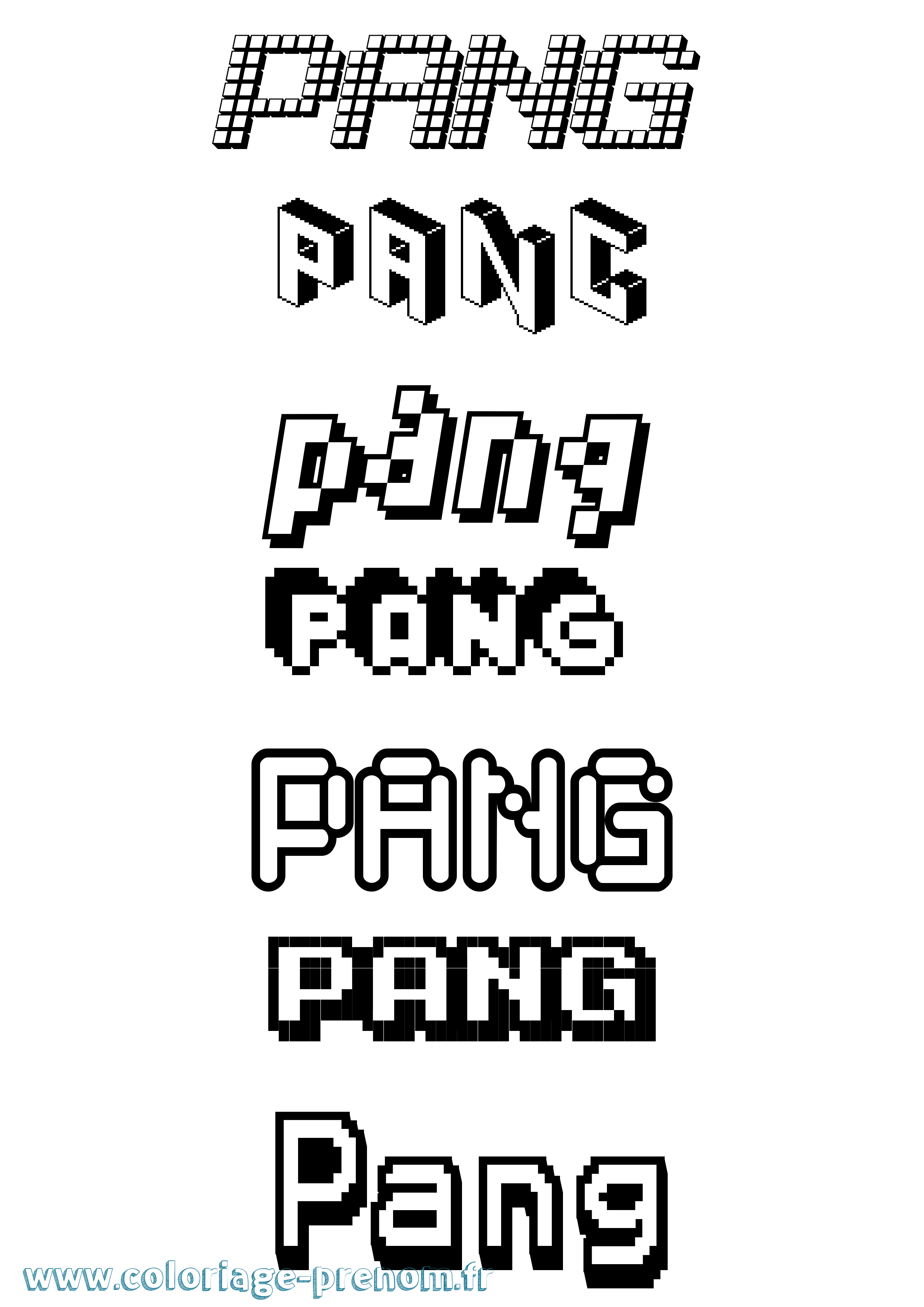 Coloriage Pang Pixel Coloriage prénom Pang Pixel