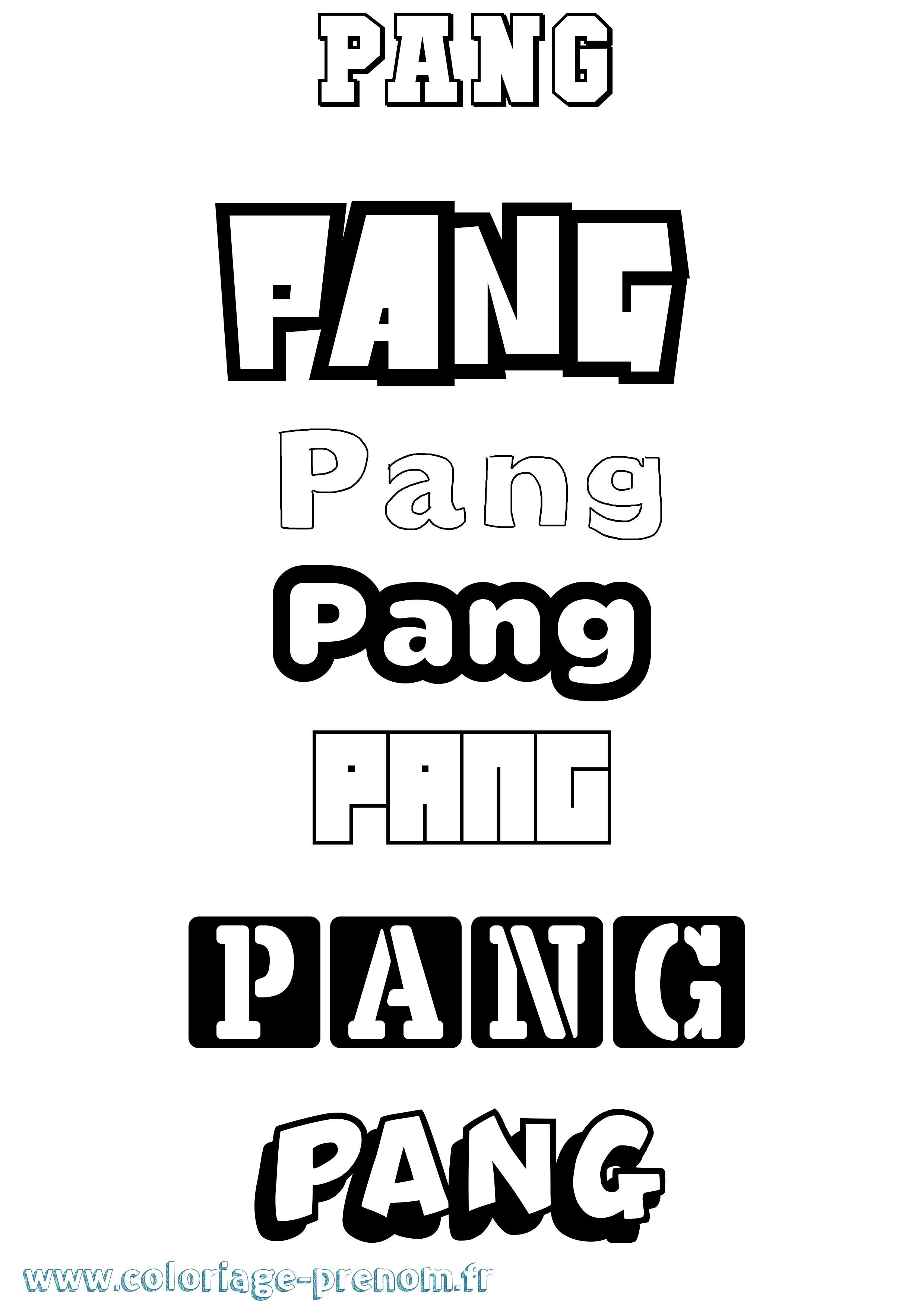 Coloriage Pang Simple Coloriage prénom Pang Simple