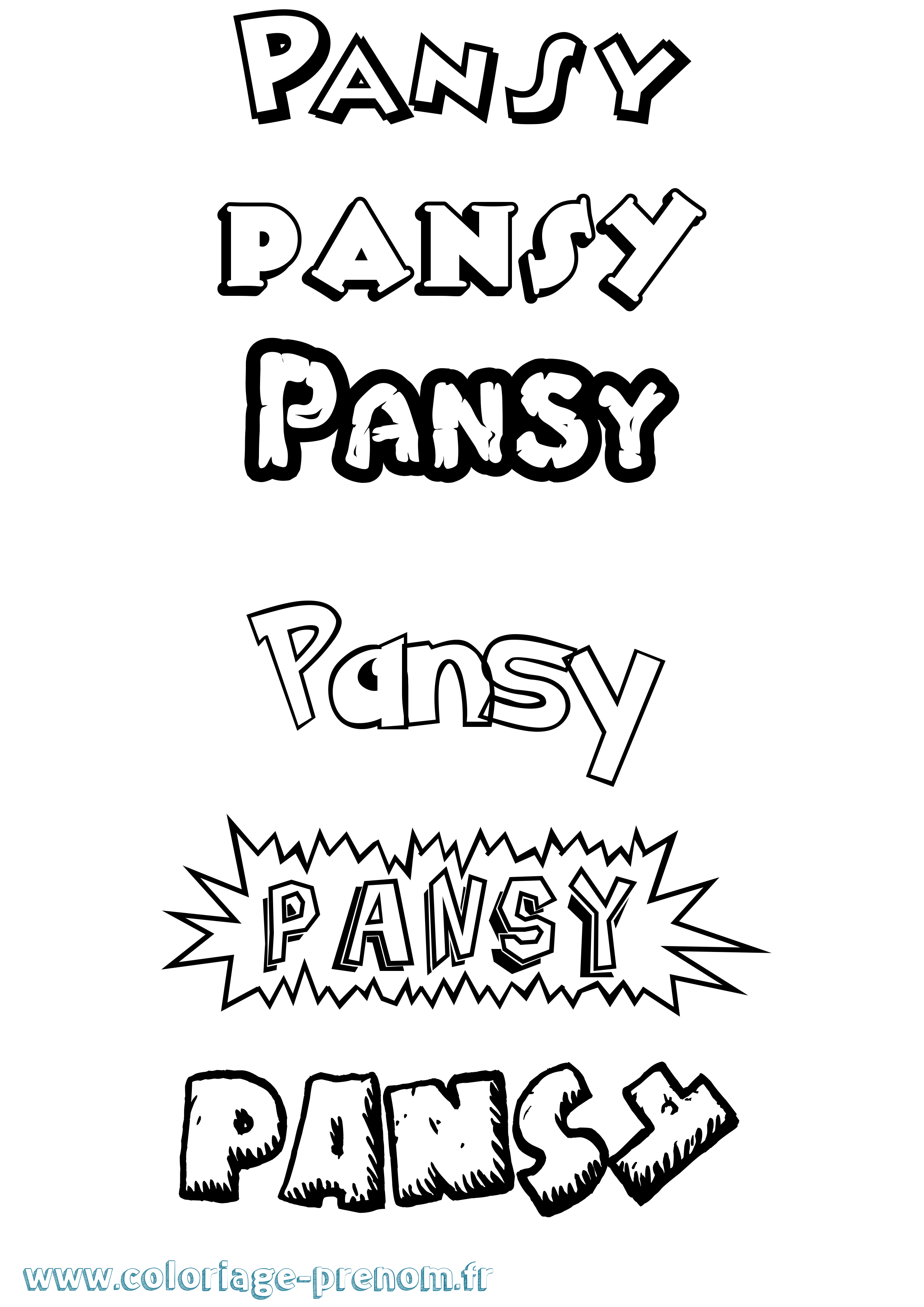 Coloriage prénom Pansy Dessin Animé