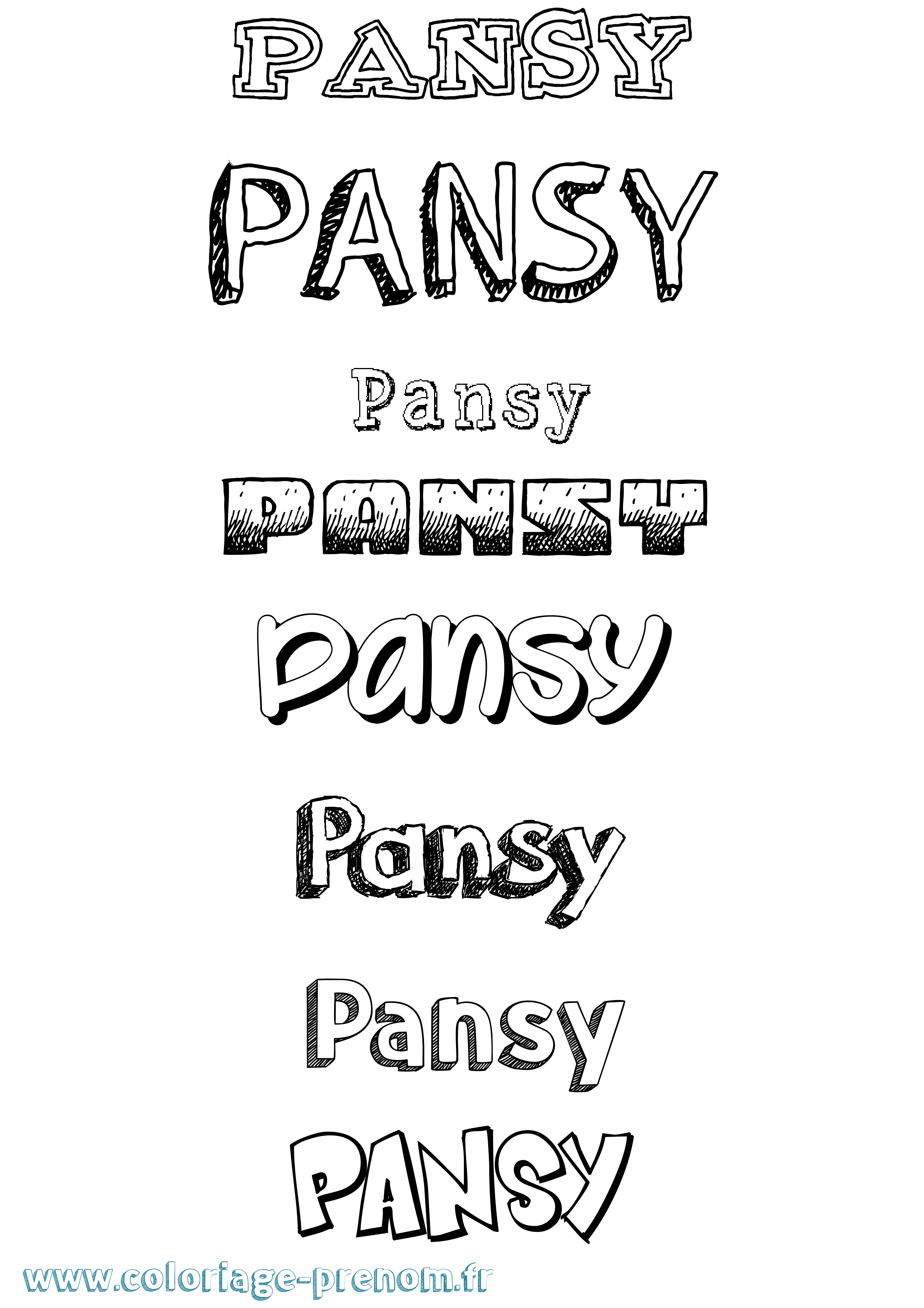 Coloriage prénom Pansy Dessiné