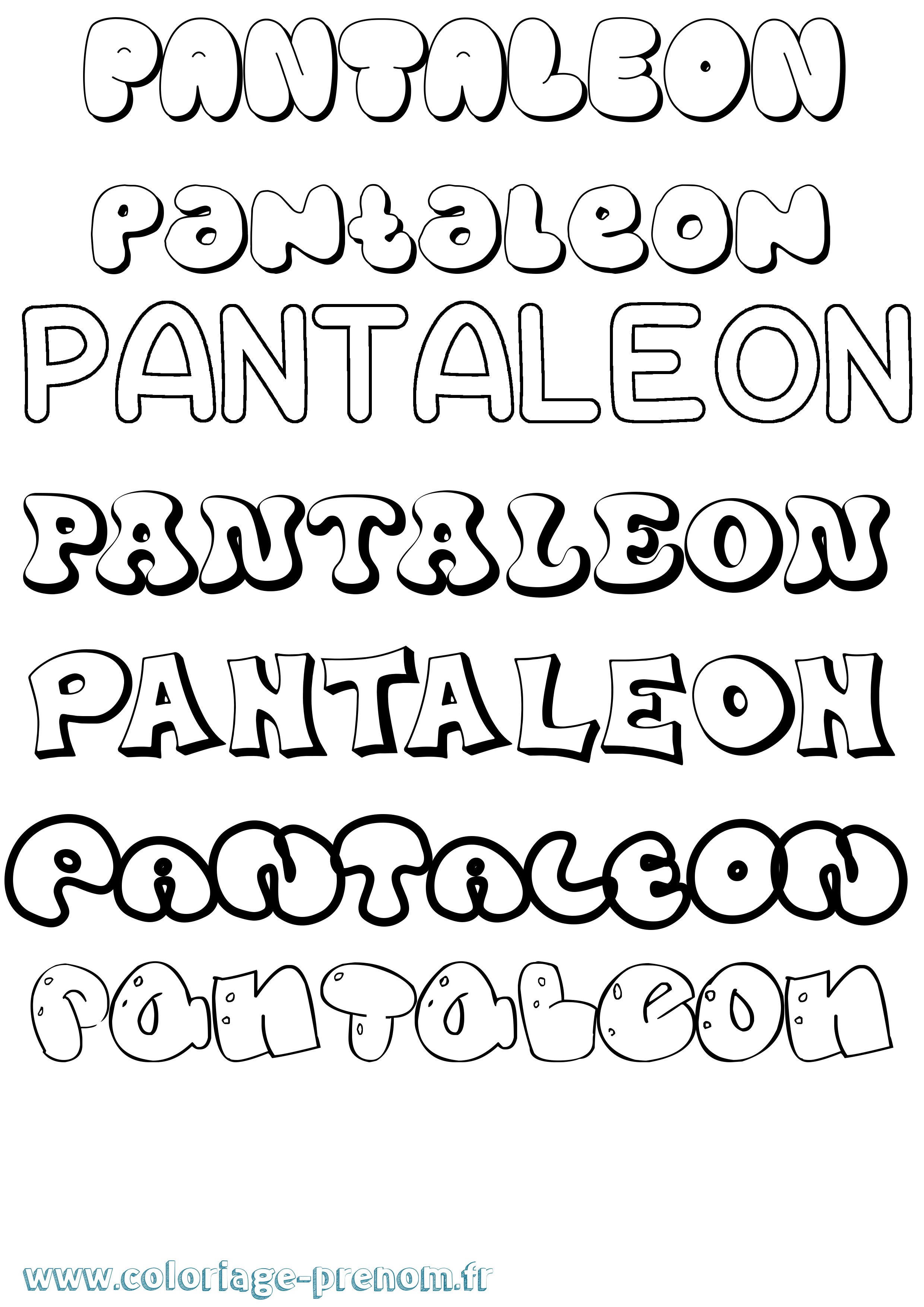 Coloriage prénom Pantaleon Bubble