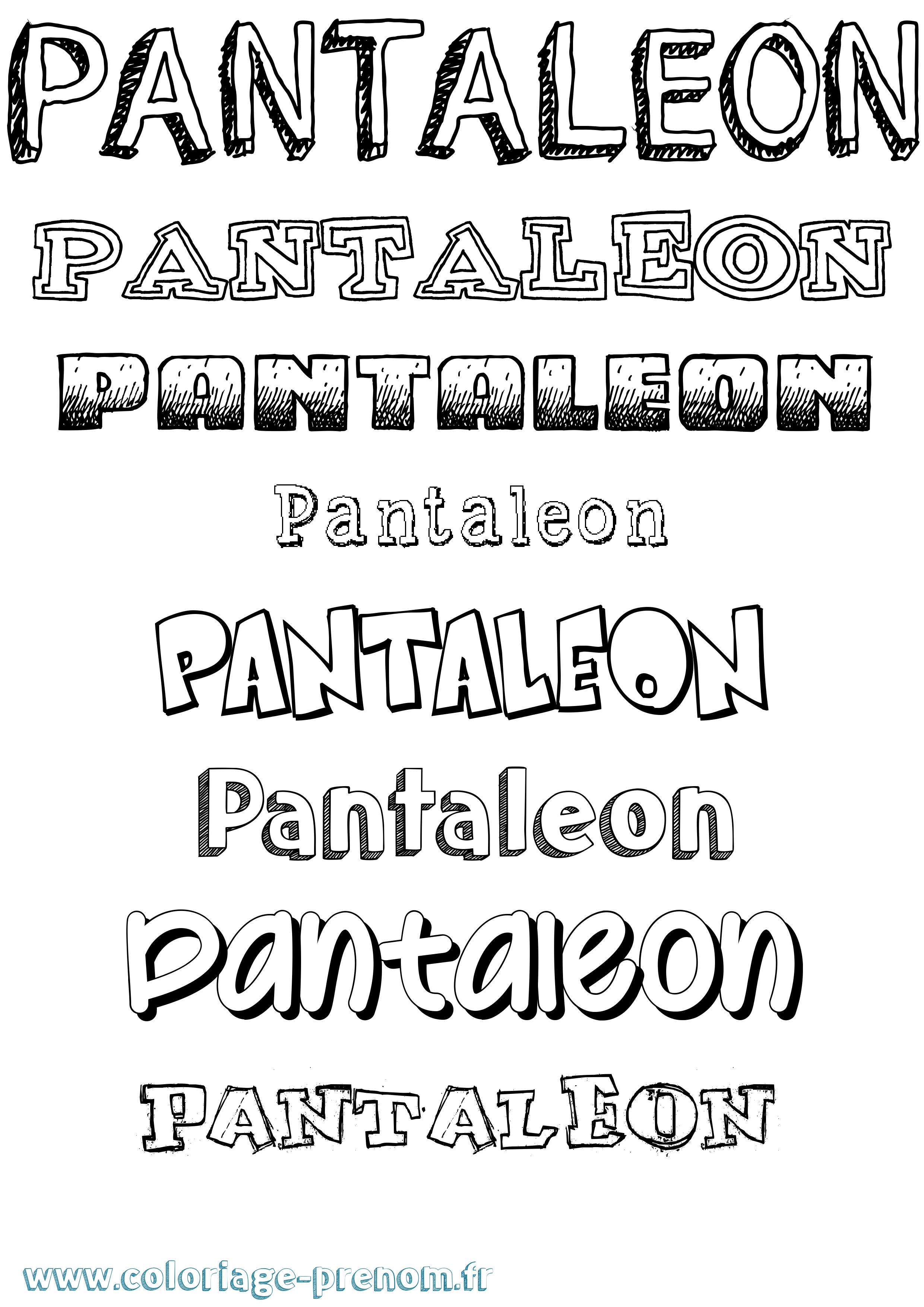 Coloriage prénom Pantaleon Dessiné