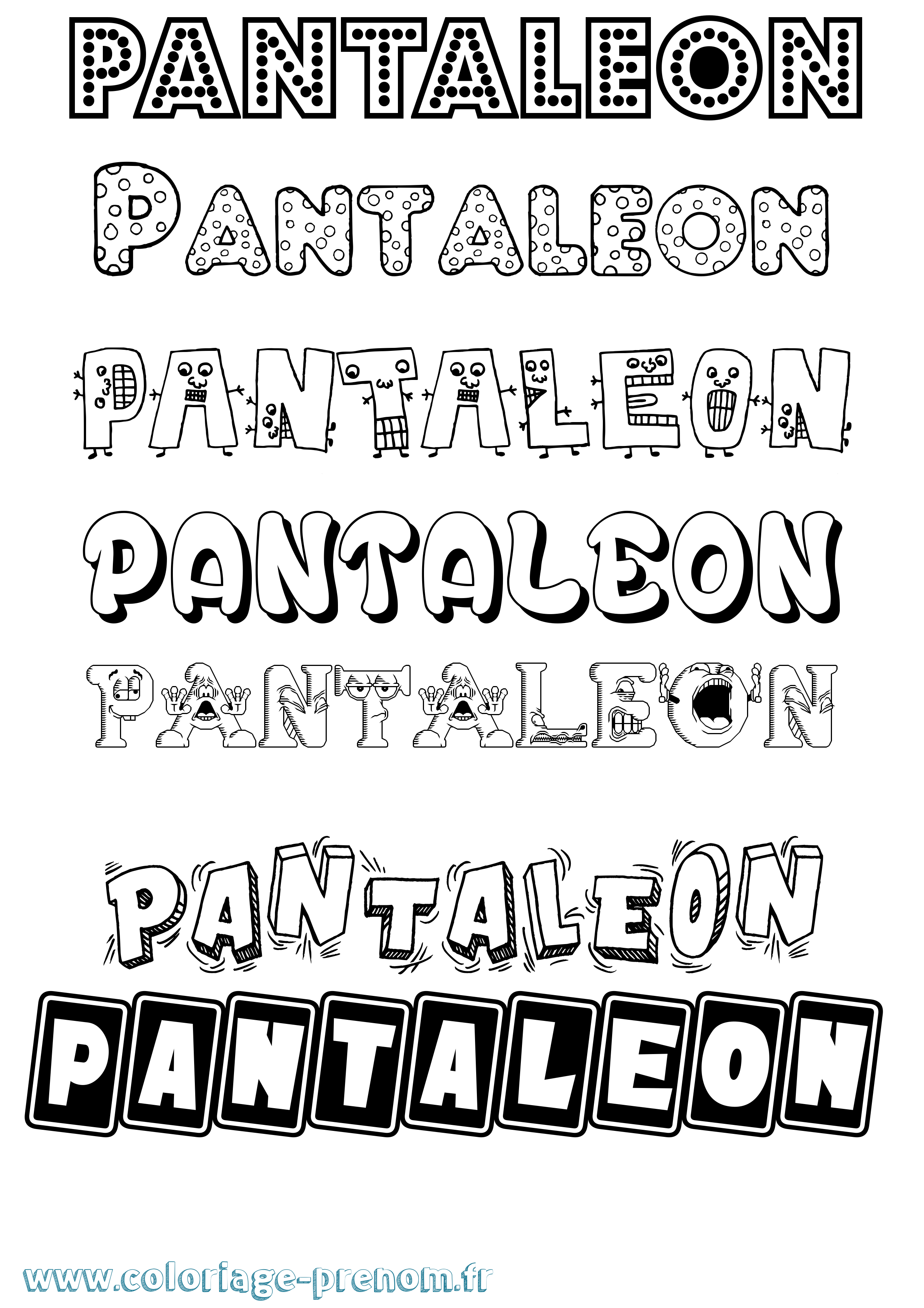 Coloriage prénom Pantaleon Fun