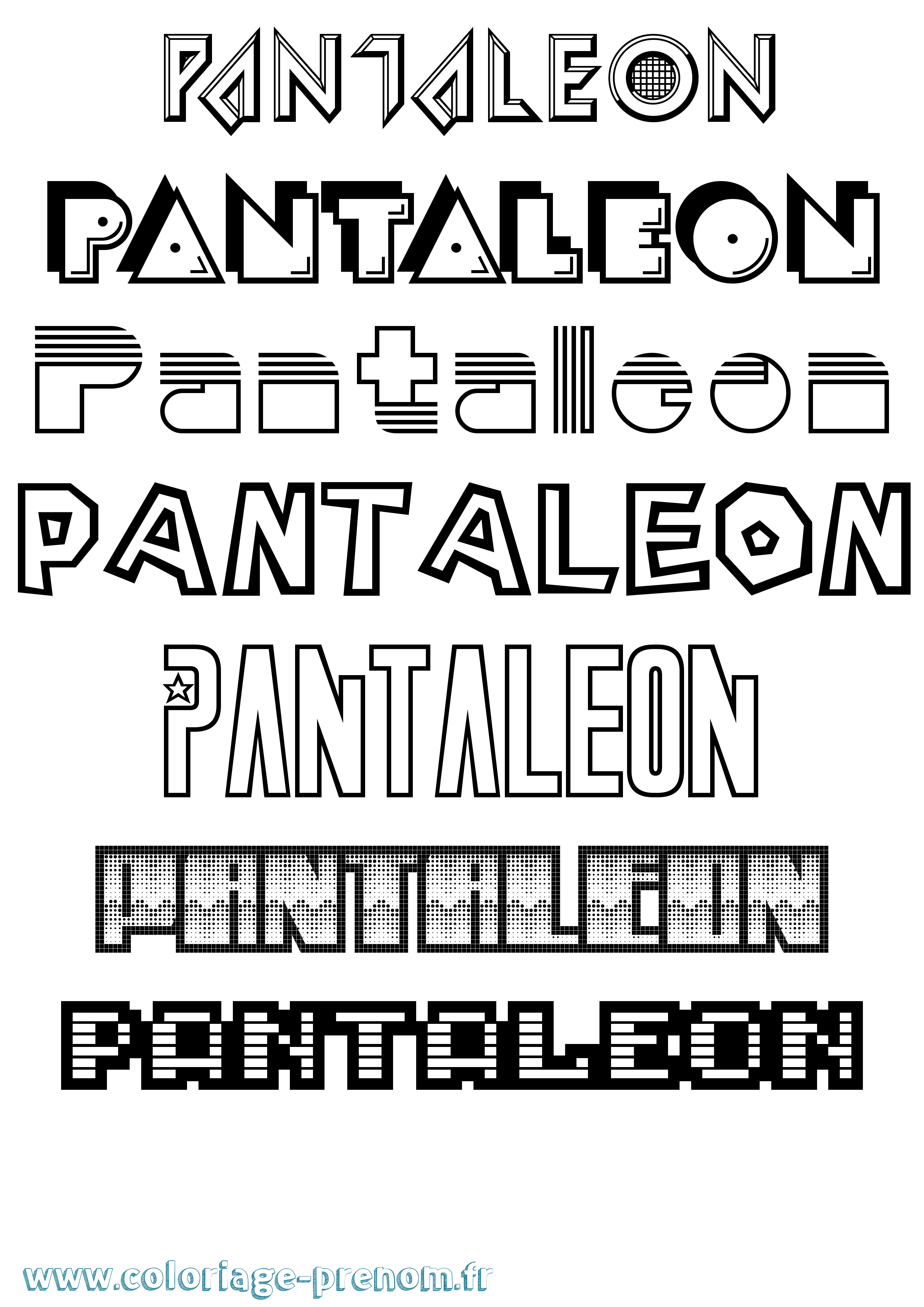 Coloriage prénom Pantaleon Jeux Vidéos