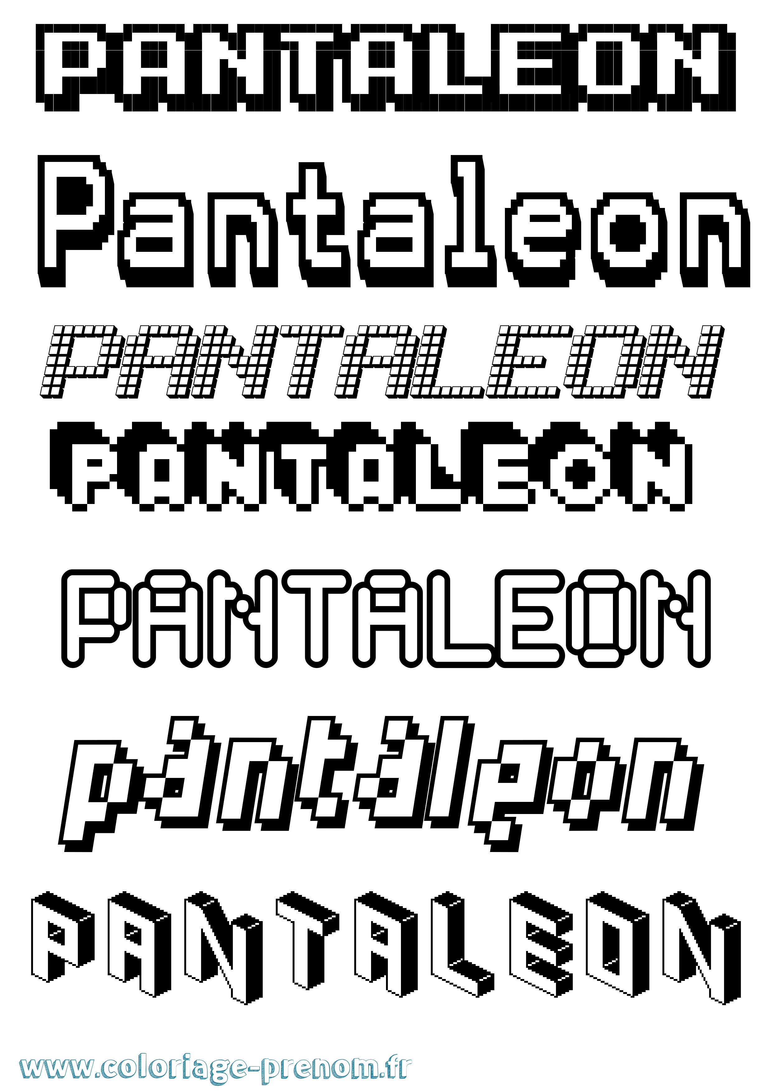 Coloriage prénom Pantaleon Pixel