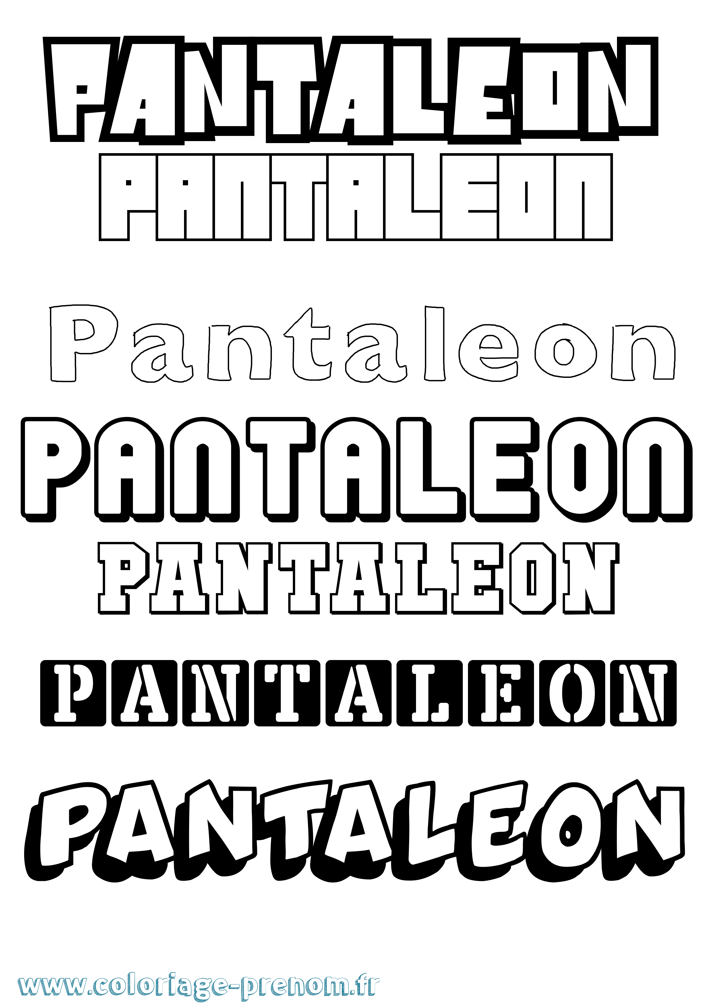 Coloriage prénom Pantaleon Simple