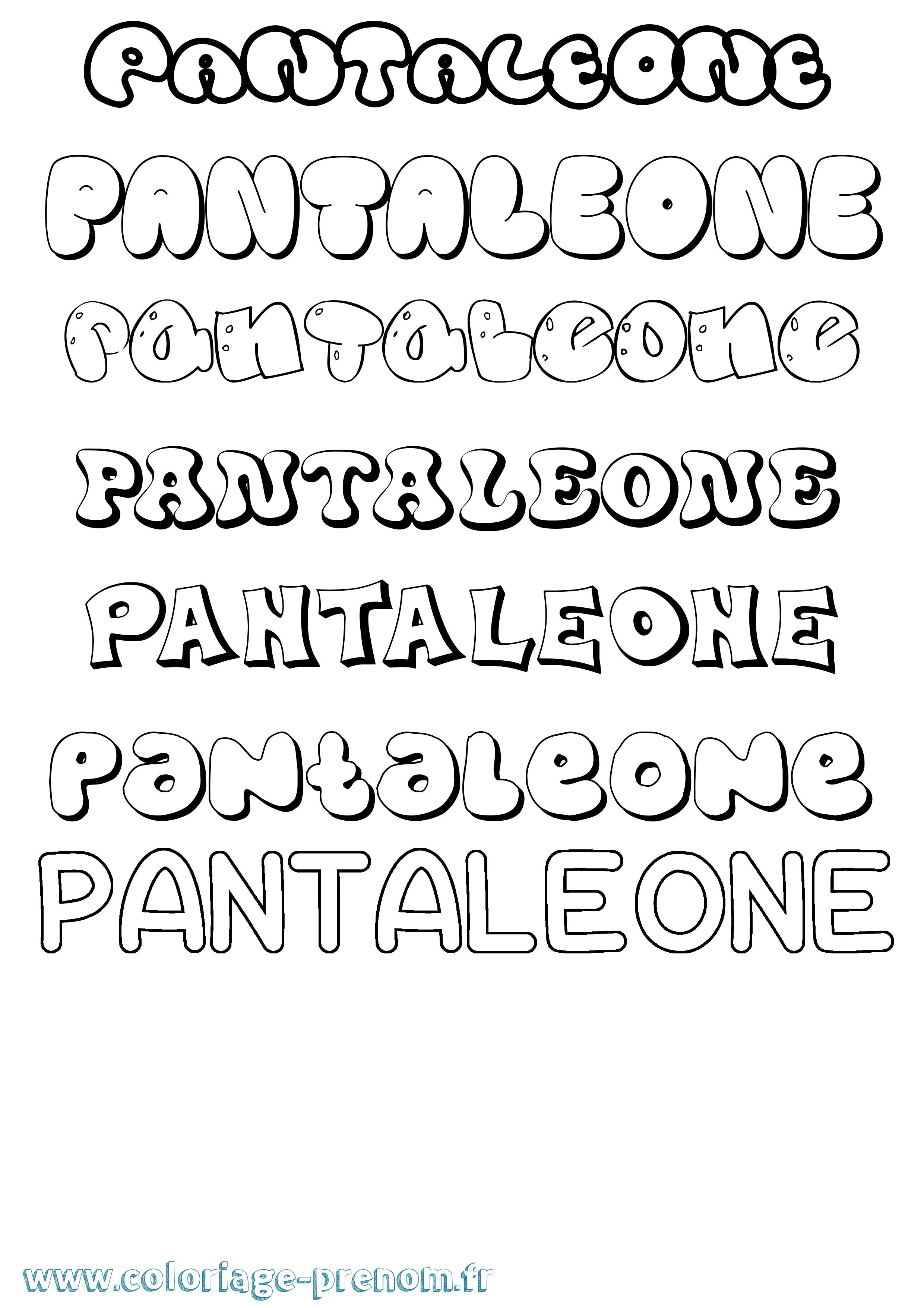 Coloriage prénom Pantaleone Bubble