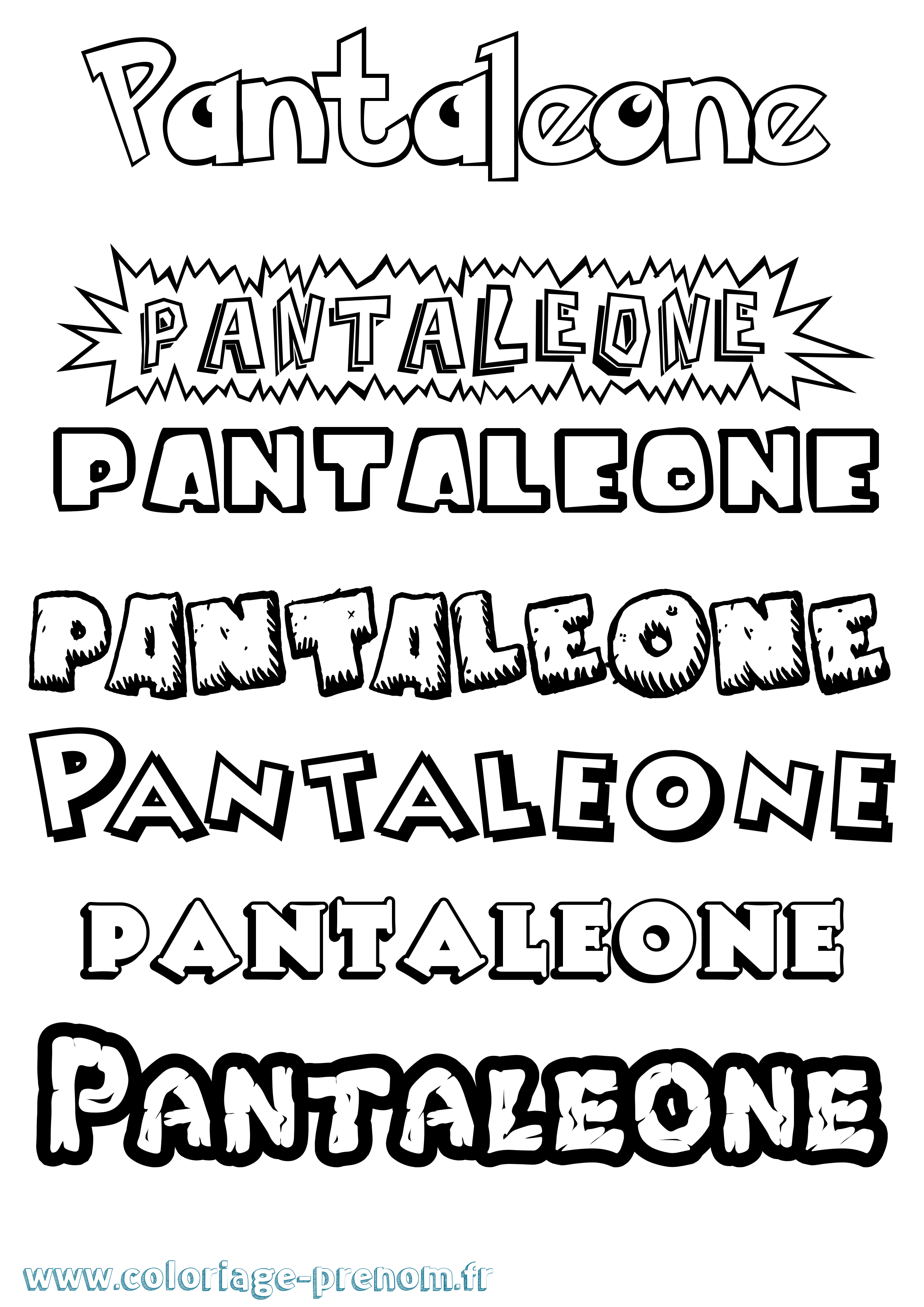 Coloriage prénom Pantaleone Dessin Animé