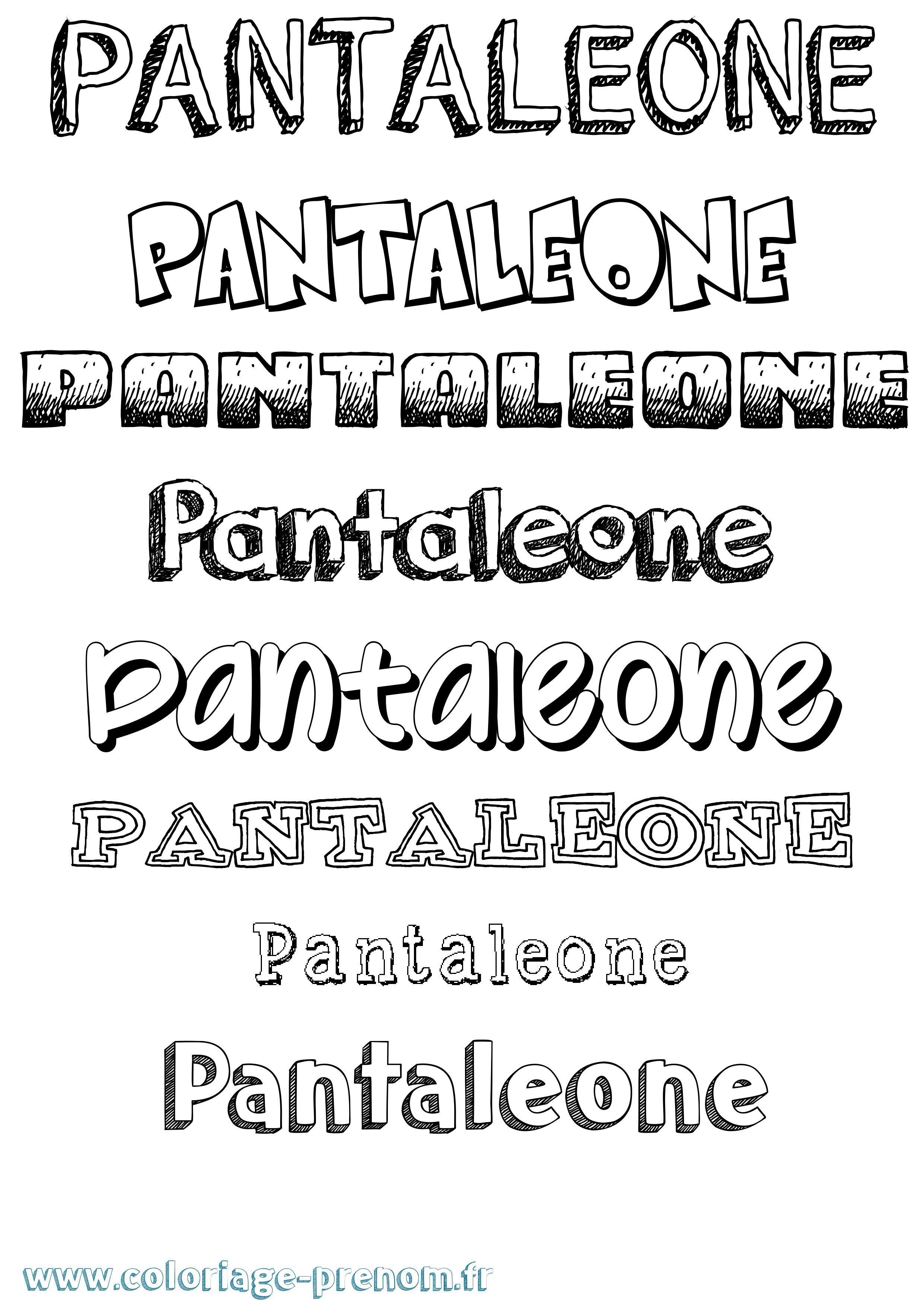 Coloriage prénom Pantaleone Dessiné