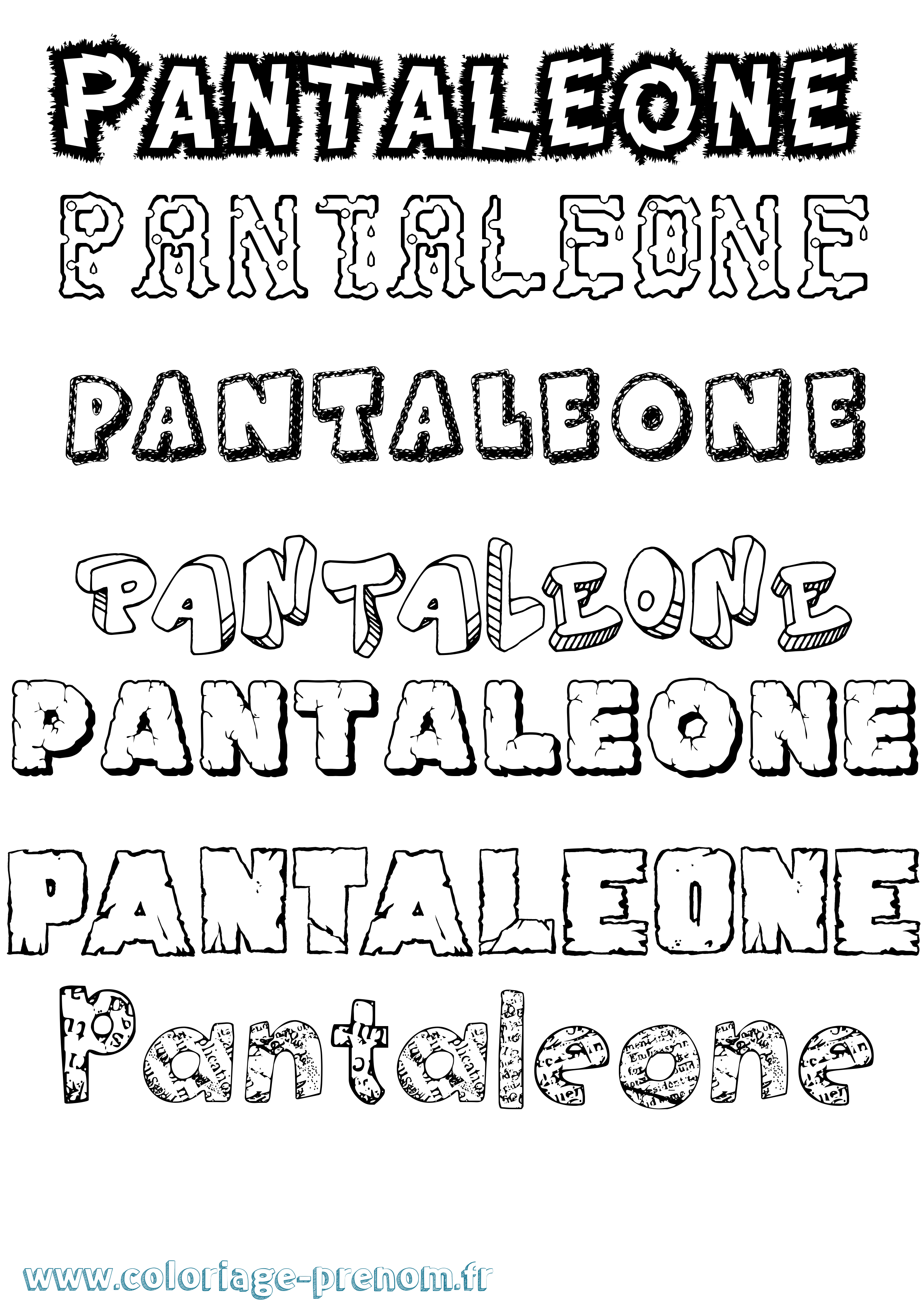Coloriage prénom Pantaleone Destructuré