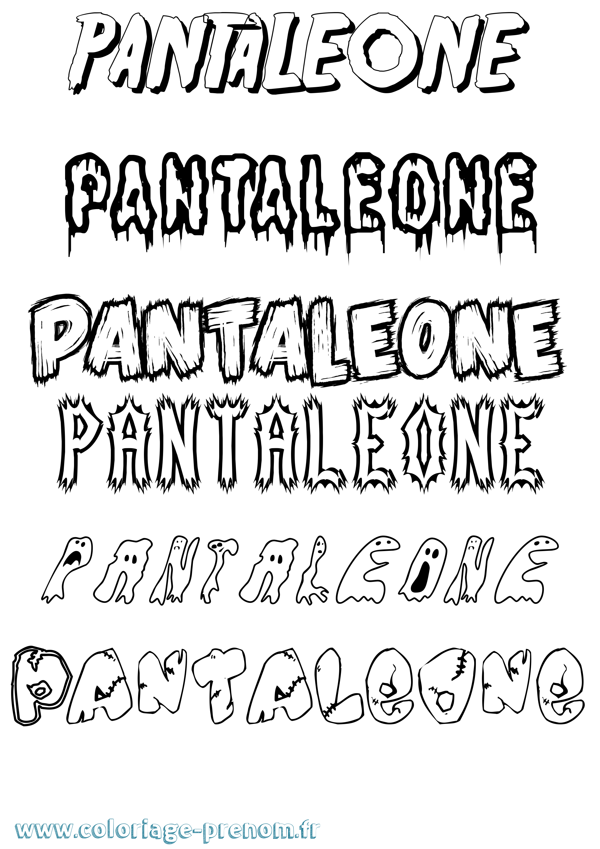 Coloriage prénom Pantaleone Frisson