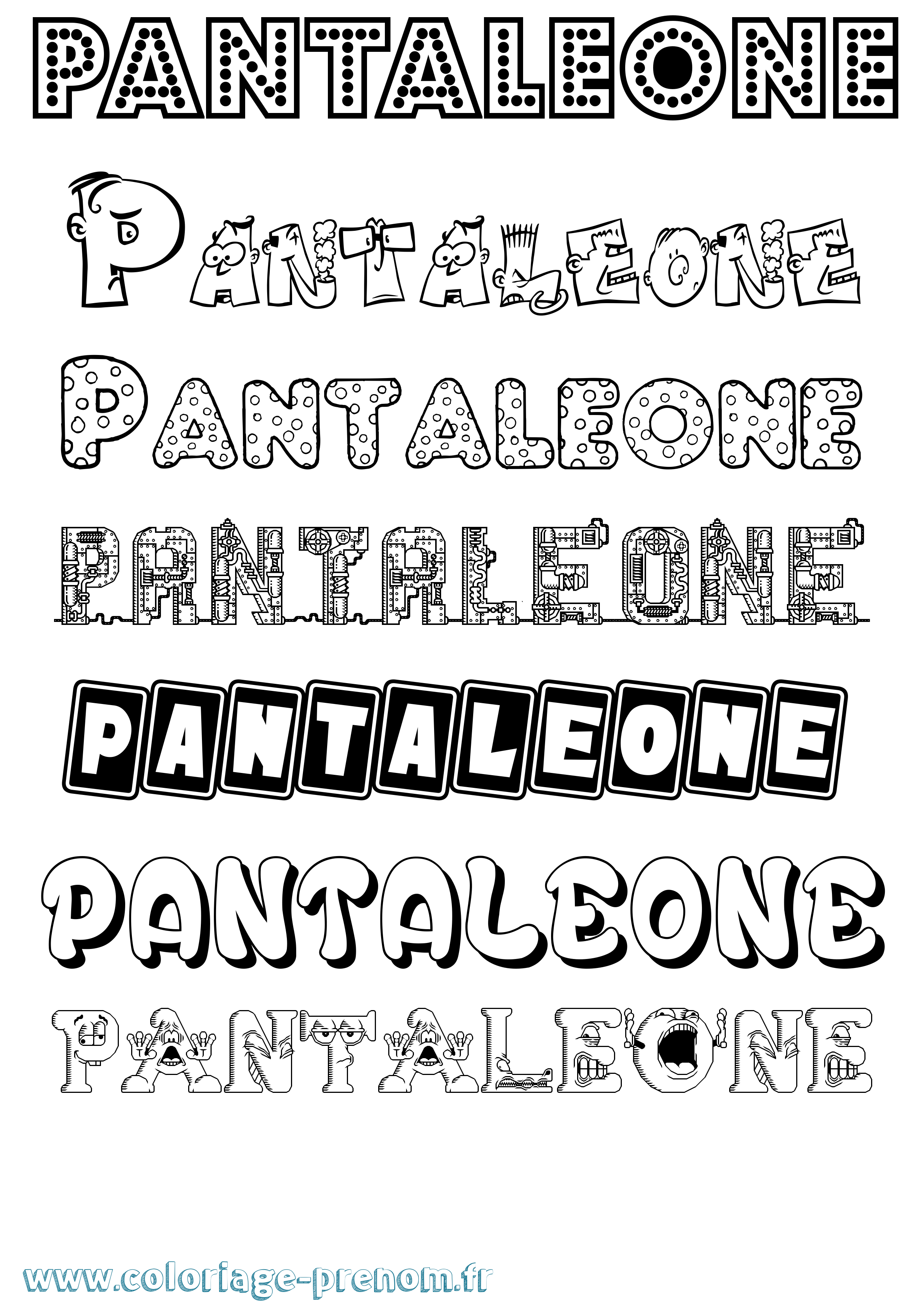 Coloriage prénom Pantaleone Fun