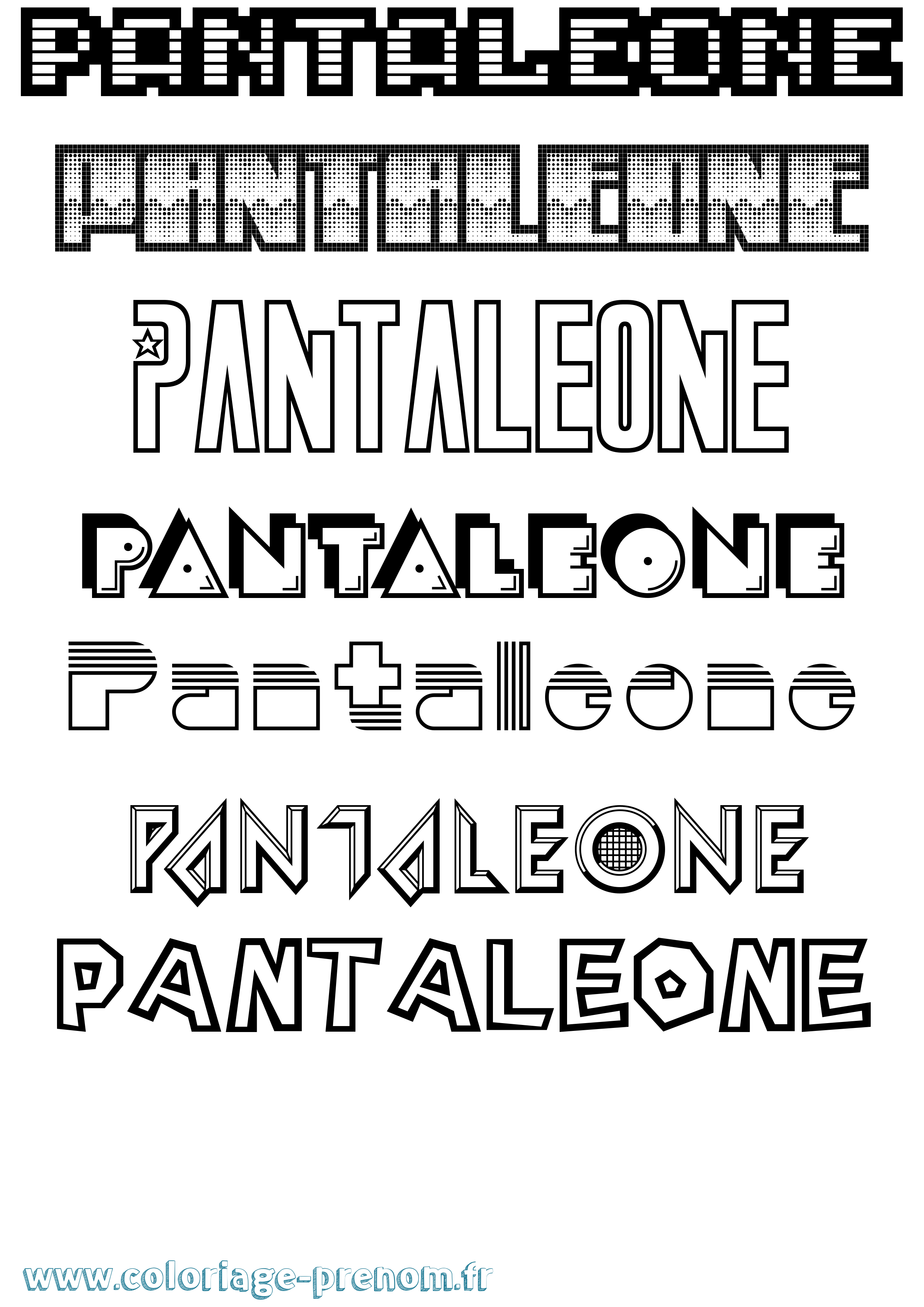 Coloriage prénom Pantaleone Jeux Vidéos