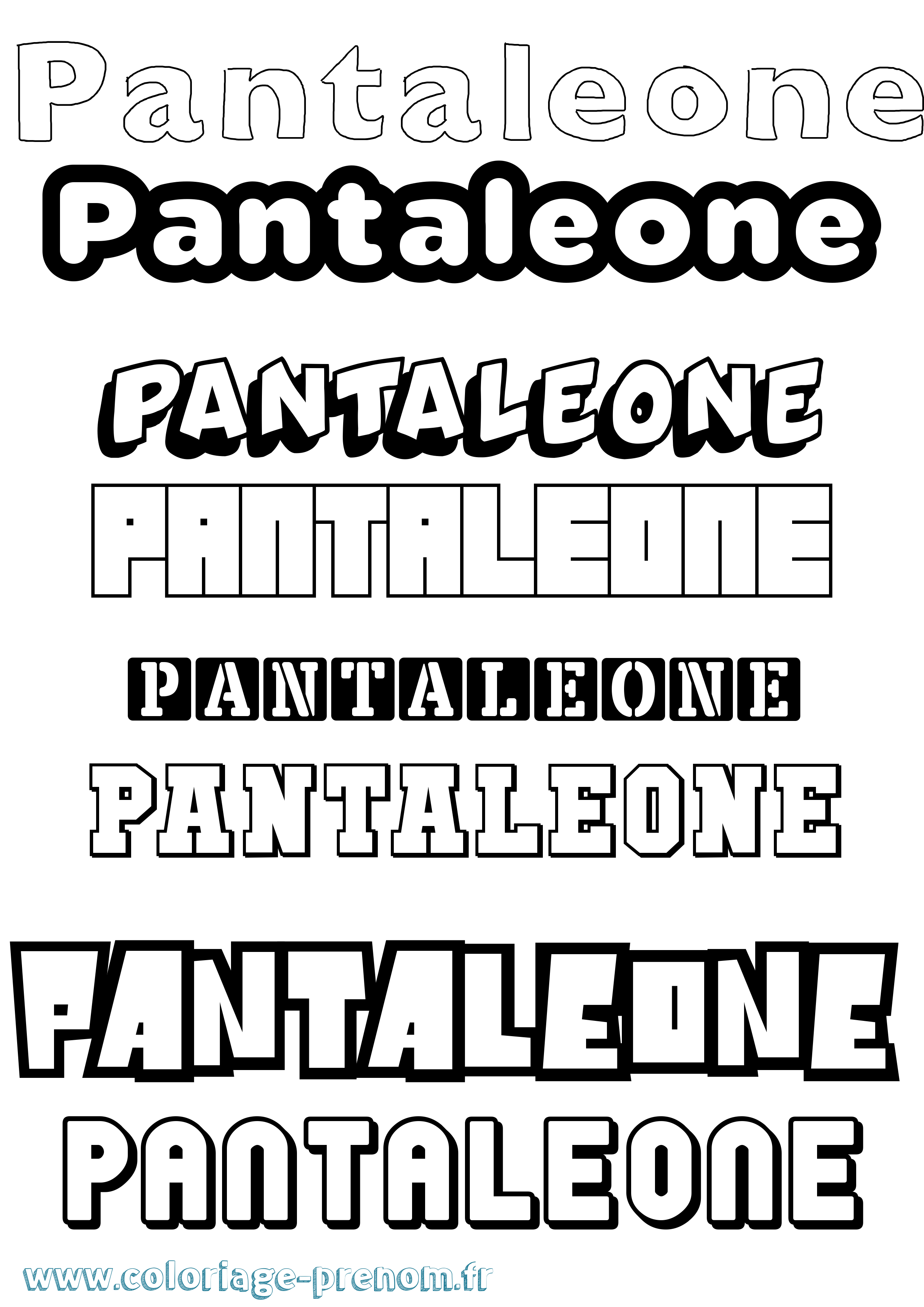 Coloriage prénom Pantaleone Simple