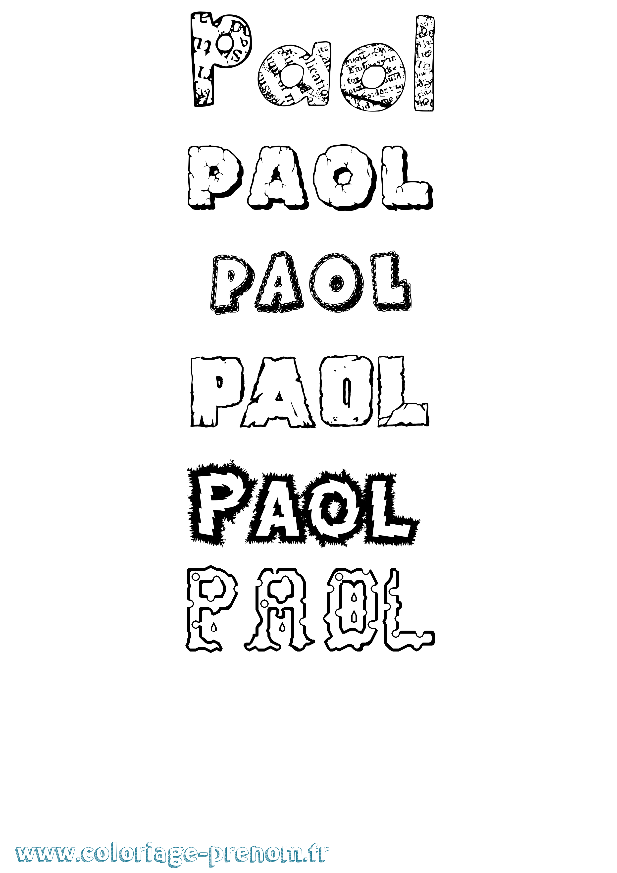 Coloriage prénom Paol Destructuré