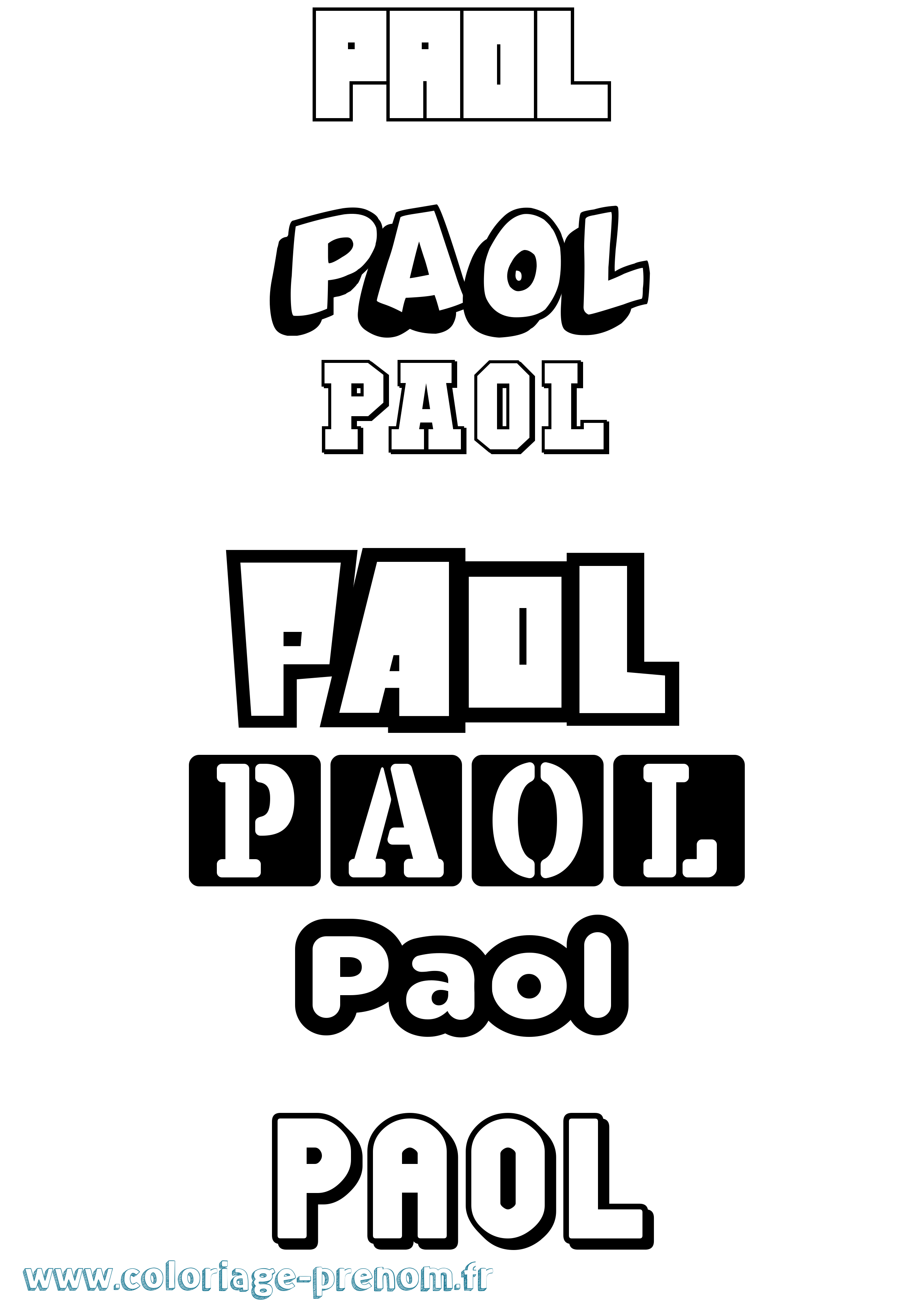 Coloriage prénom Paol Simple