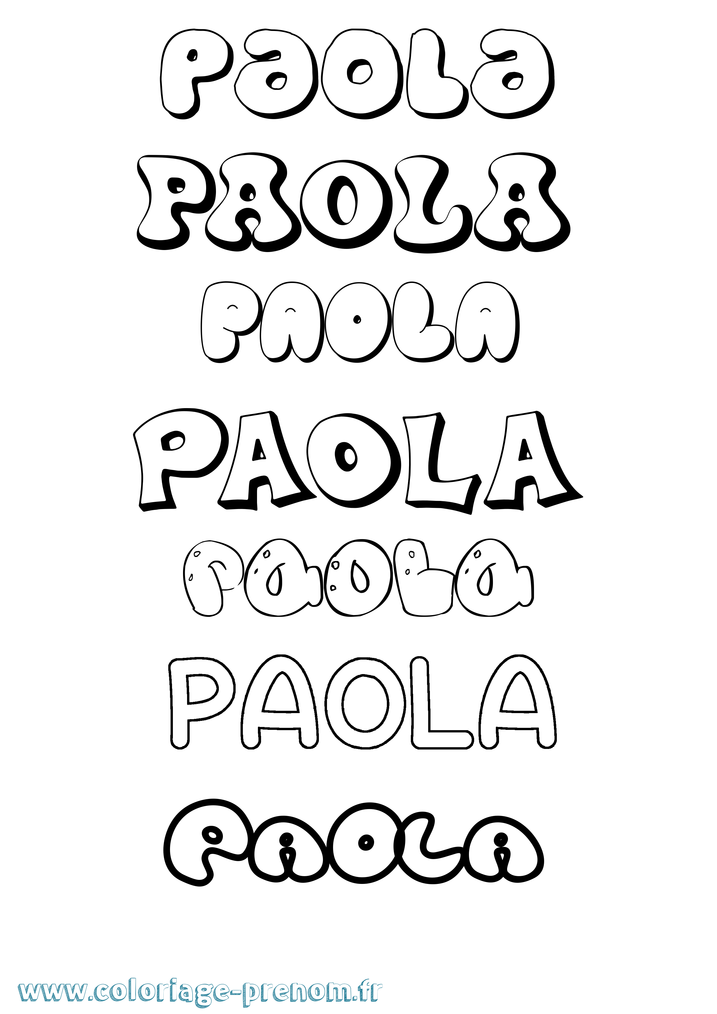 Coloriage Paola Coloriage prénom Paola