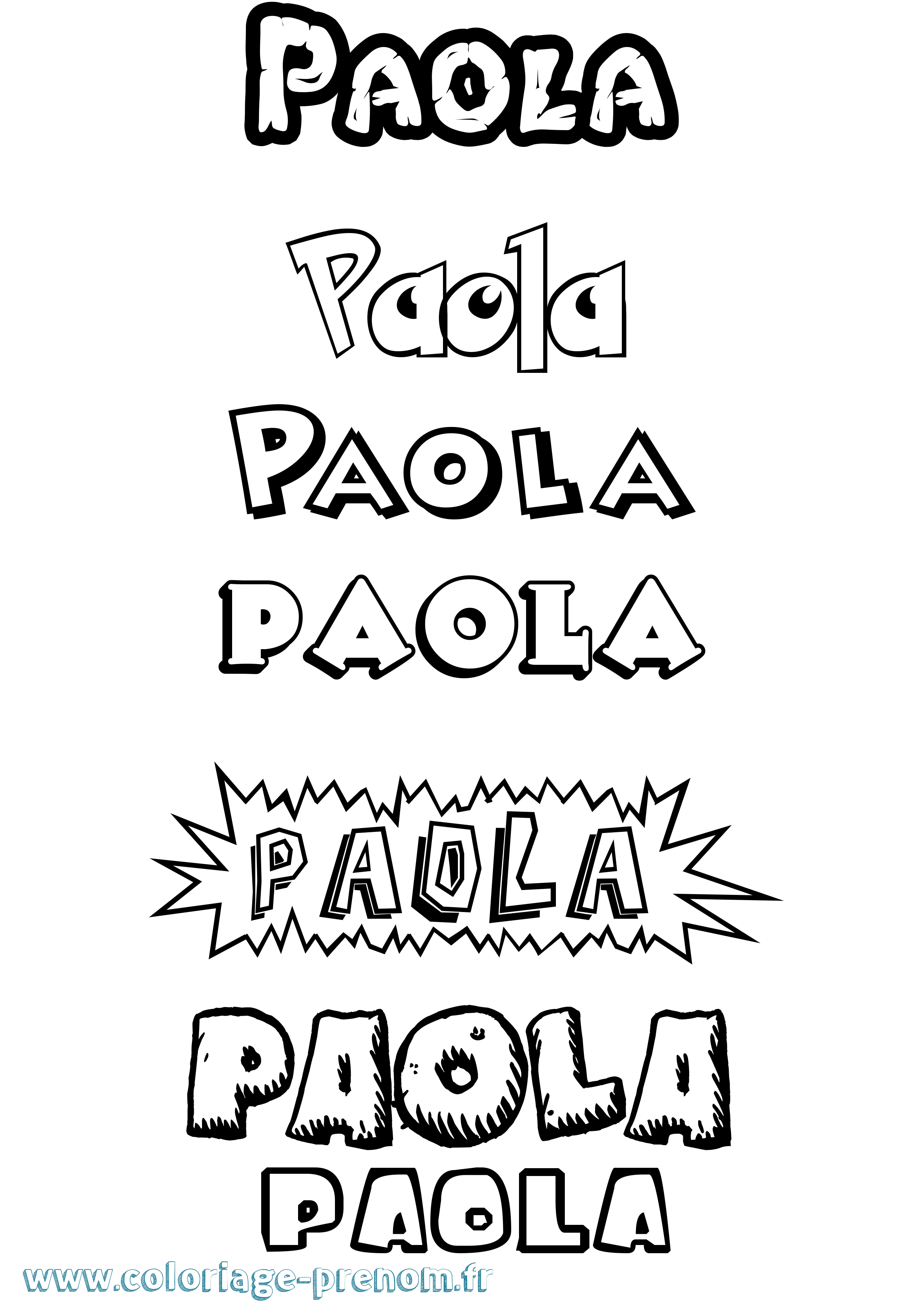 Coloriage Paola Coloriage prénom Paola