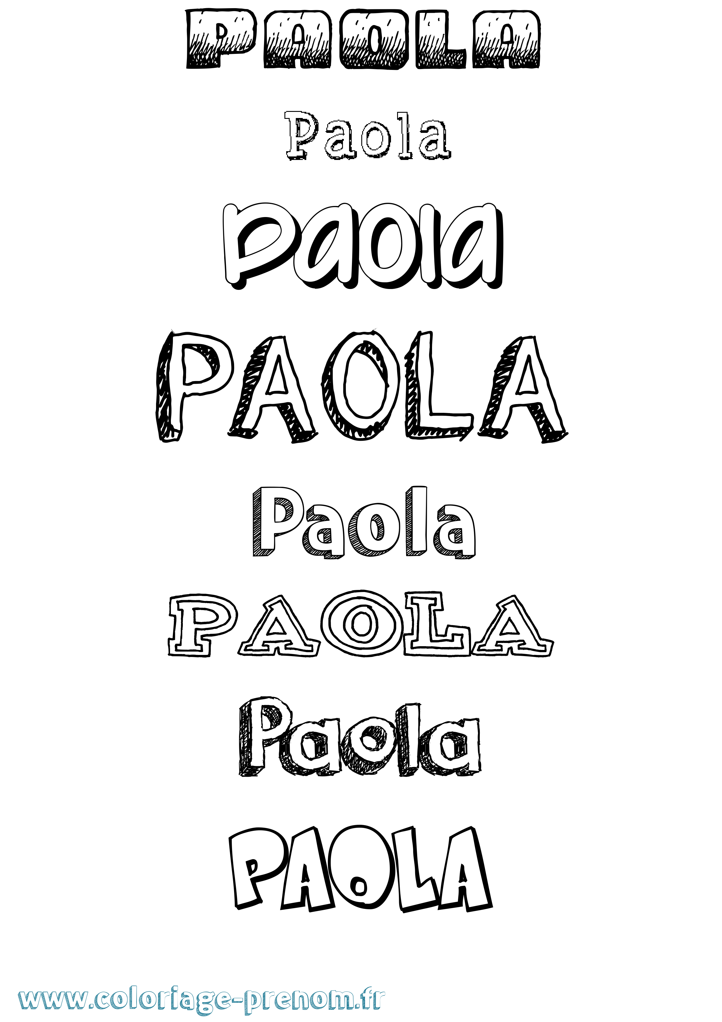 Coloriage Paola Coloriage prénom Paola