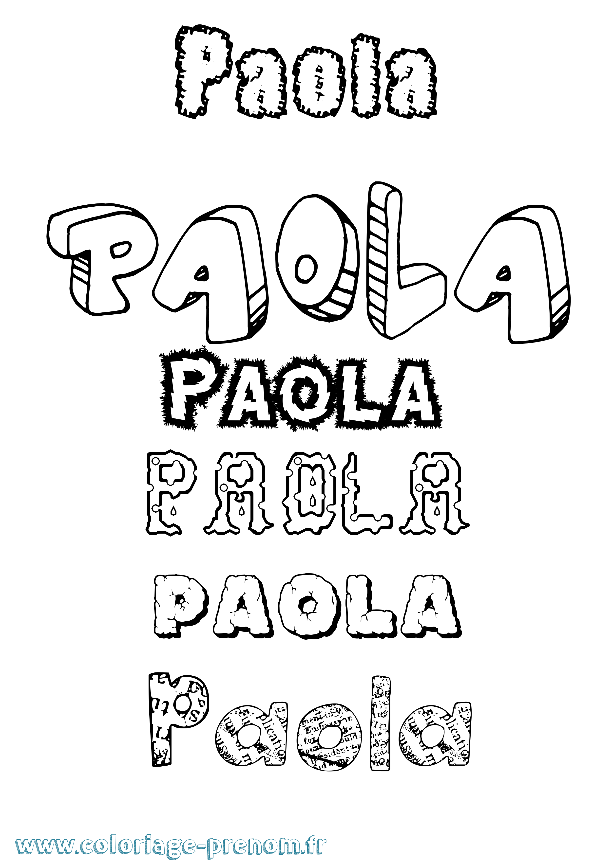 Coloriage Paola Coloriage prénom Paola