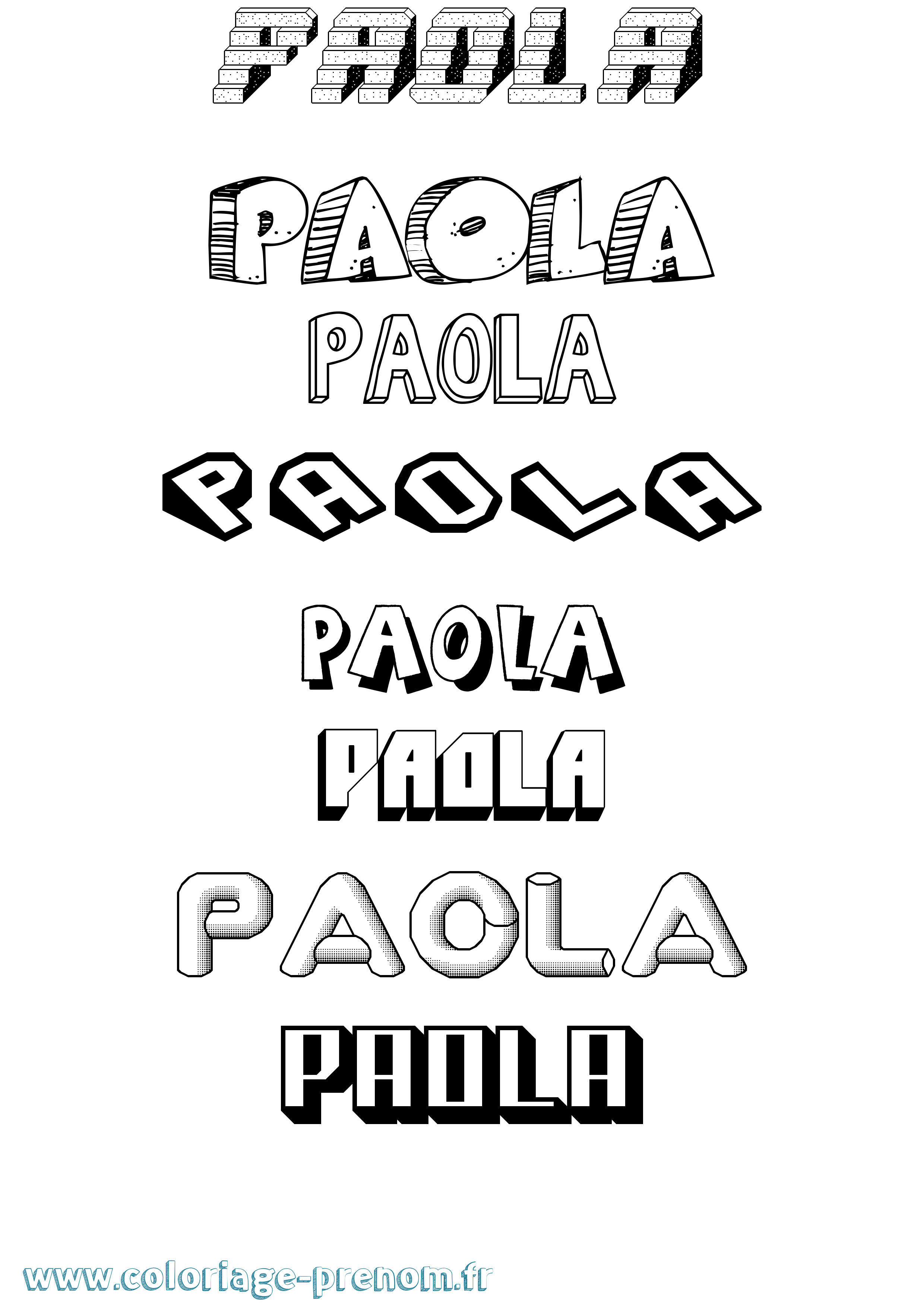 Coloriage Paola Coloriage prénom Paola