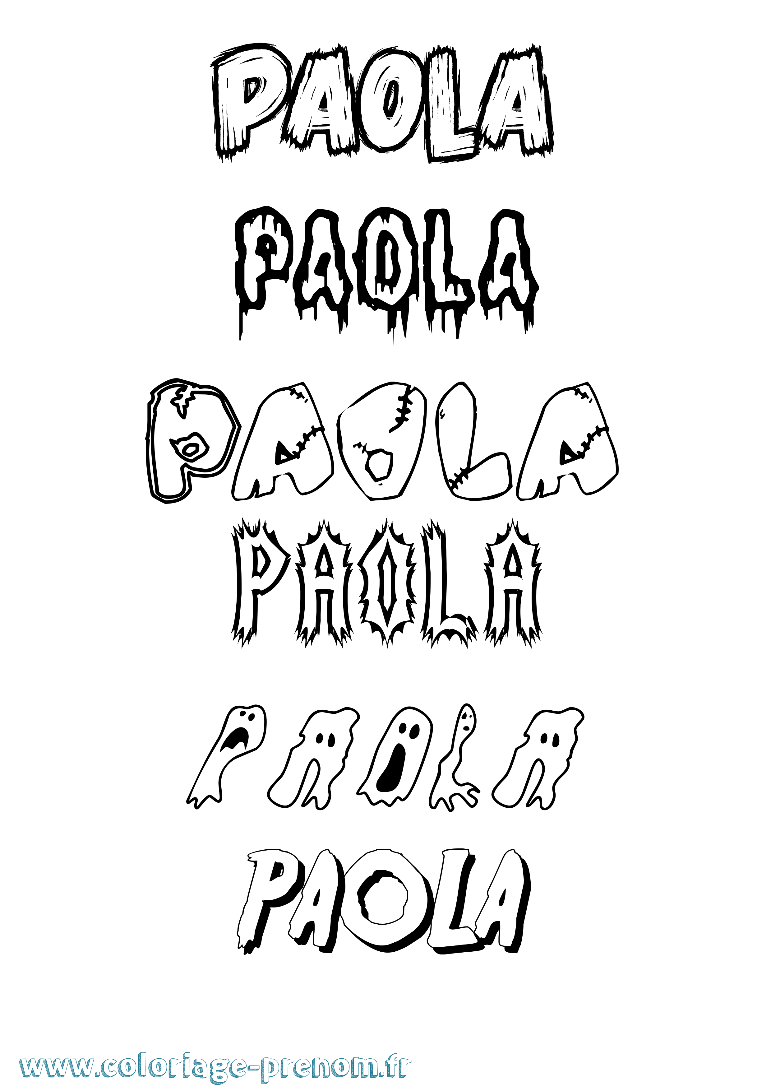 Coloriage Paola Coloriage prénom Paola