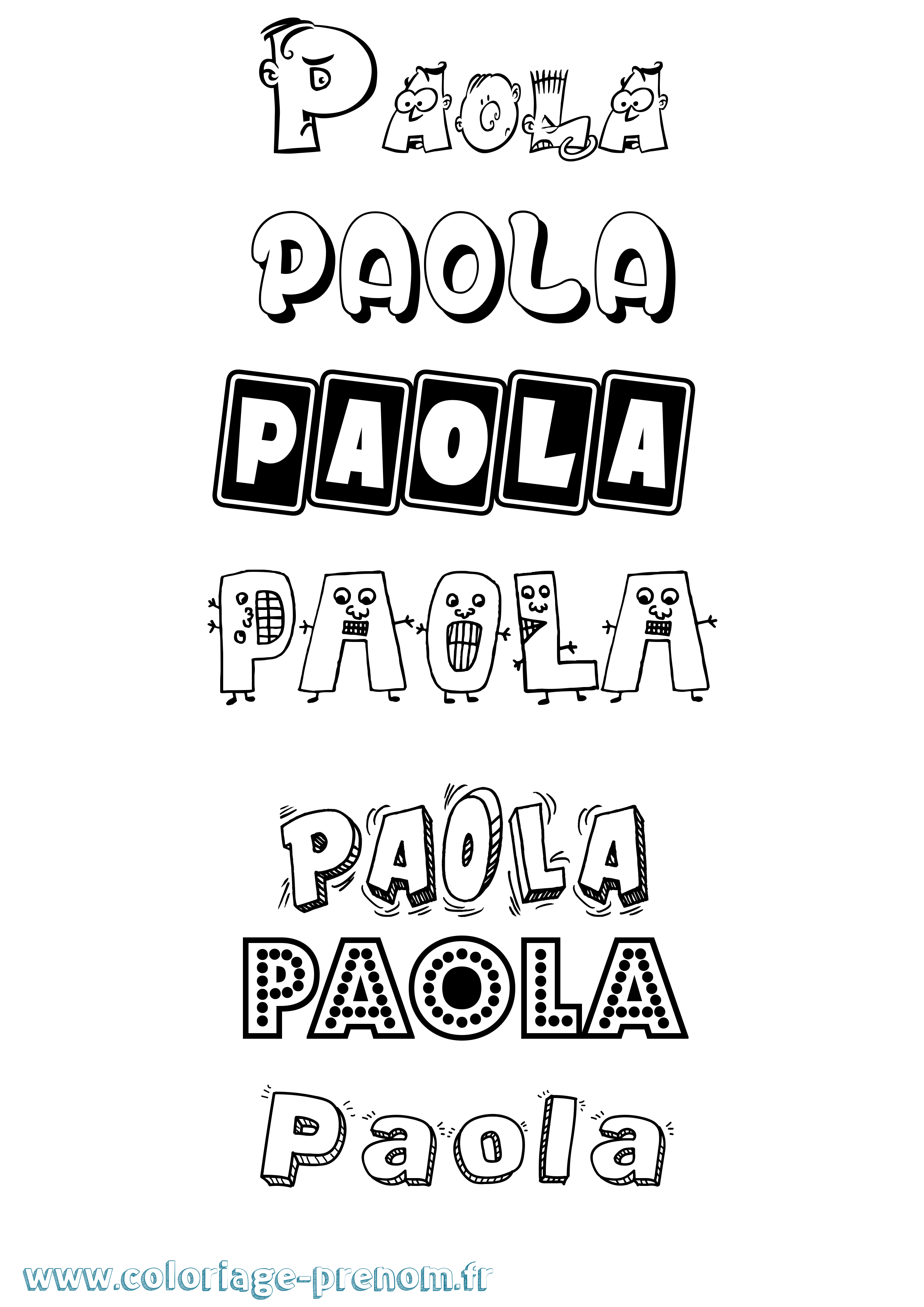 Coloriage Paola Coloriage prénom Paola