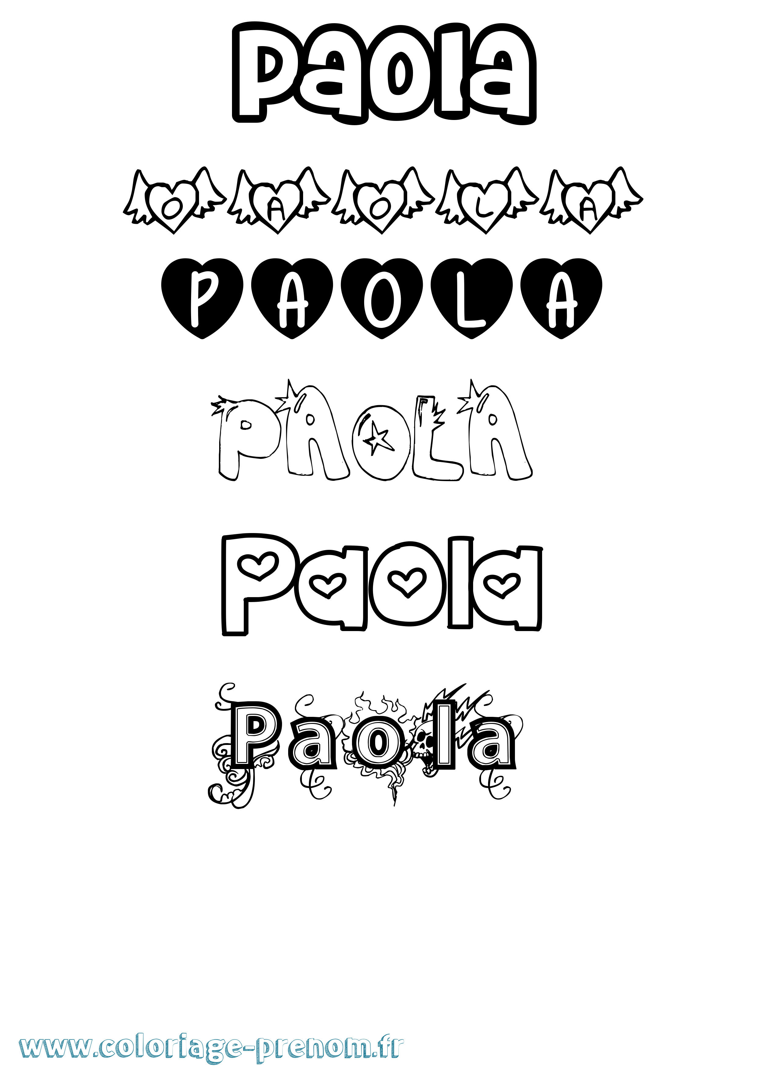 Coloriage Paola Coloriage prénom Paola