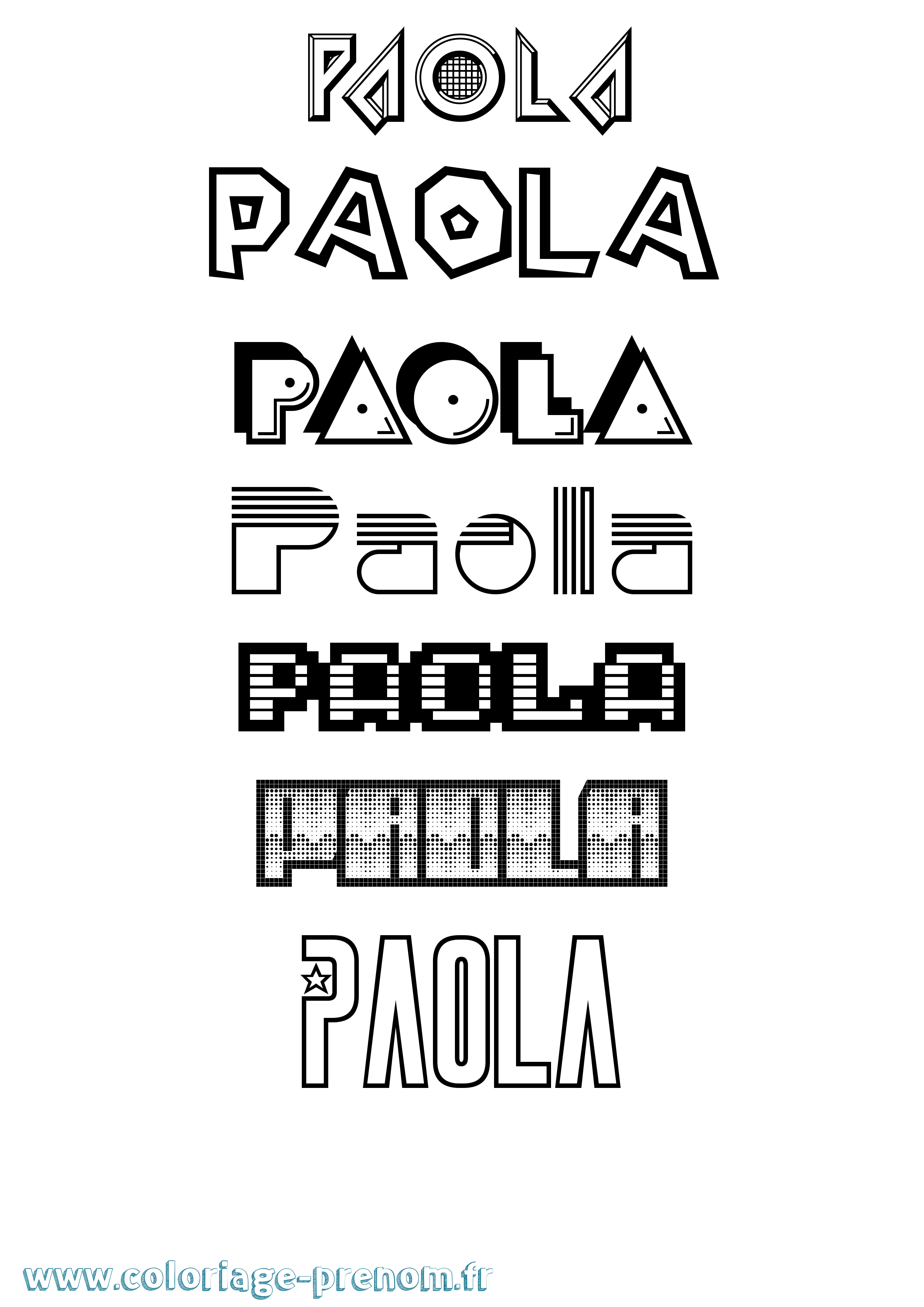 Coloriage Paola Coloriage prénom Paola