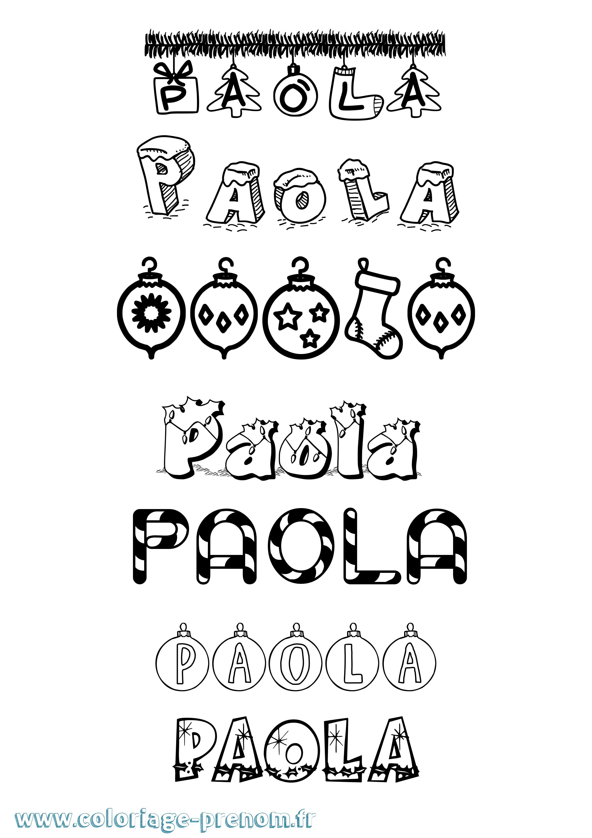 Coloriage Paola Coloriage prénom Paola