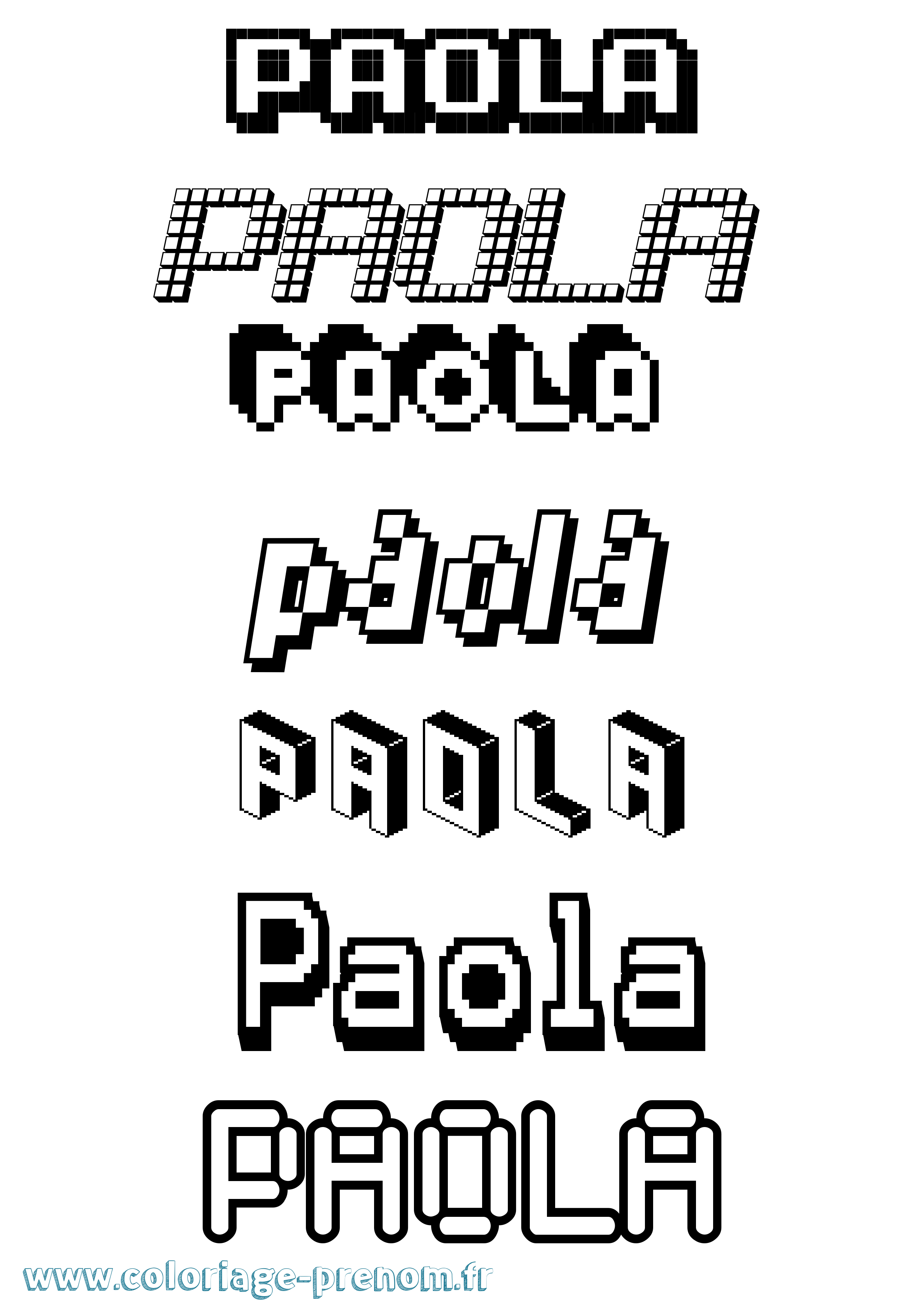 Coloriage Paola Coloriage prénom Paola