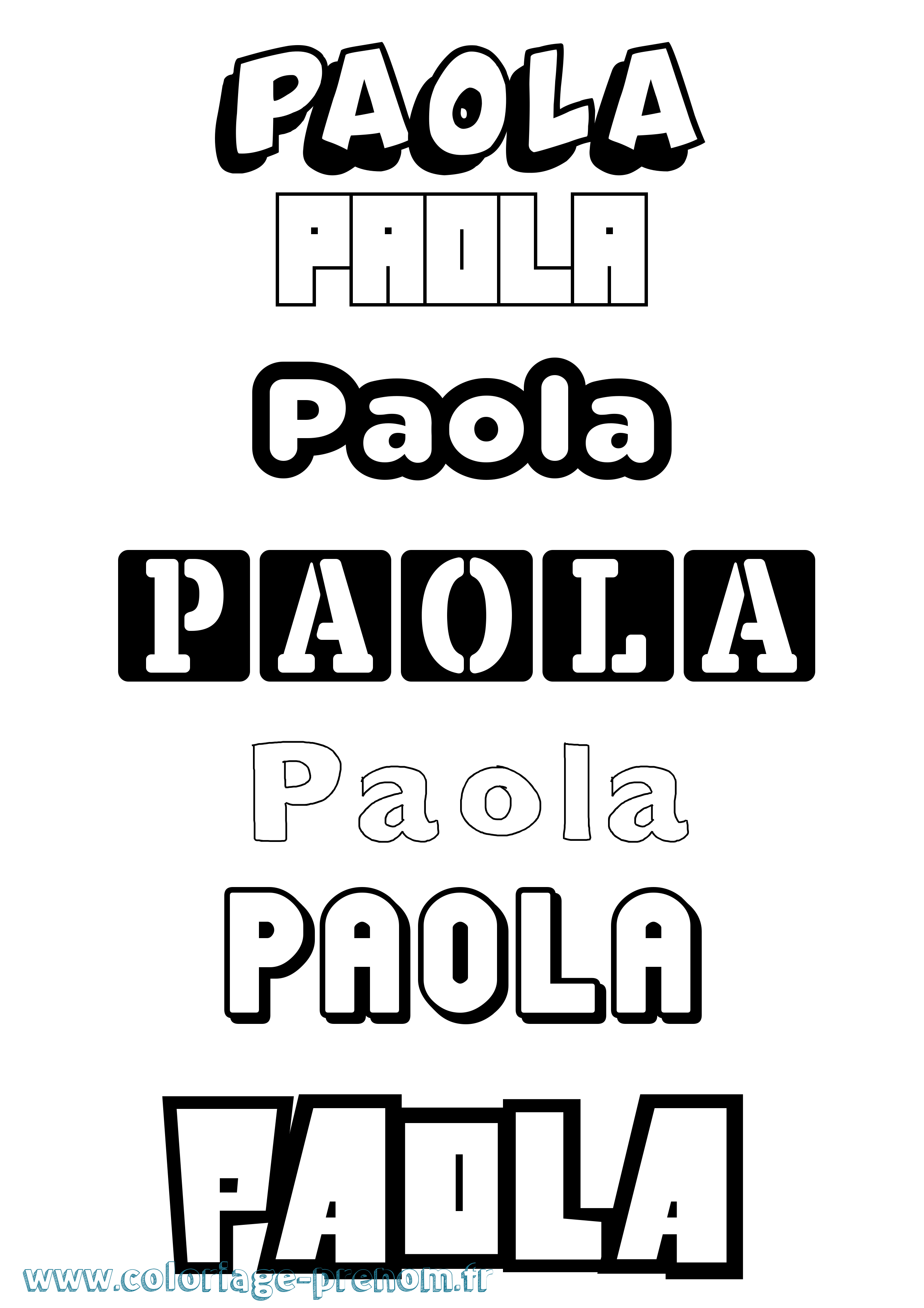 Coloriage Paola Coloriage prénom Paola