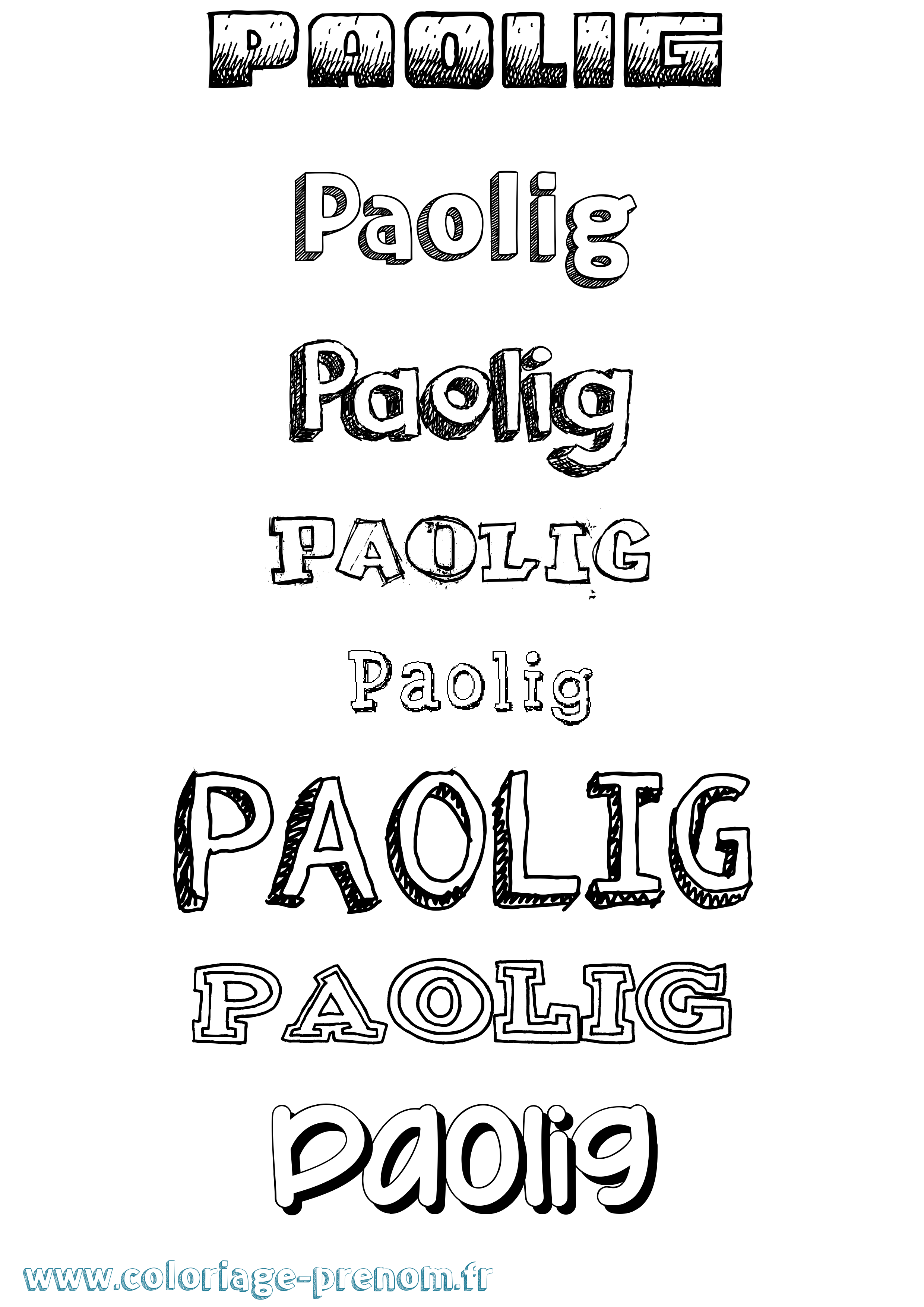 Coloriage prénom Paolig Dessiné