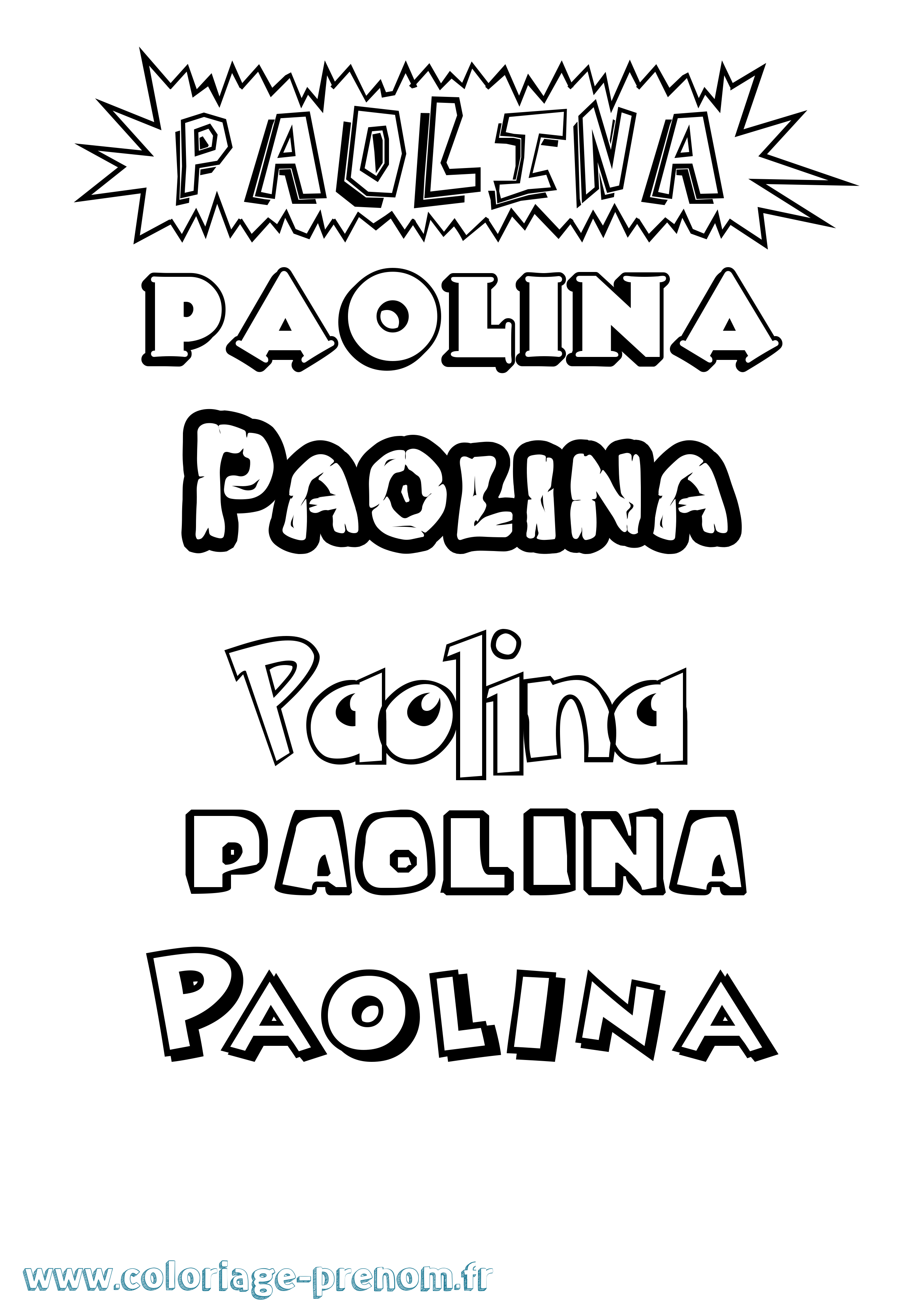Coloriage prénom Paolina Dessin Animé