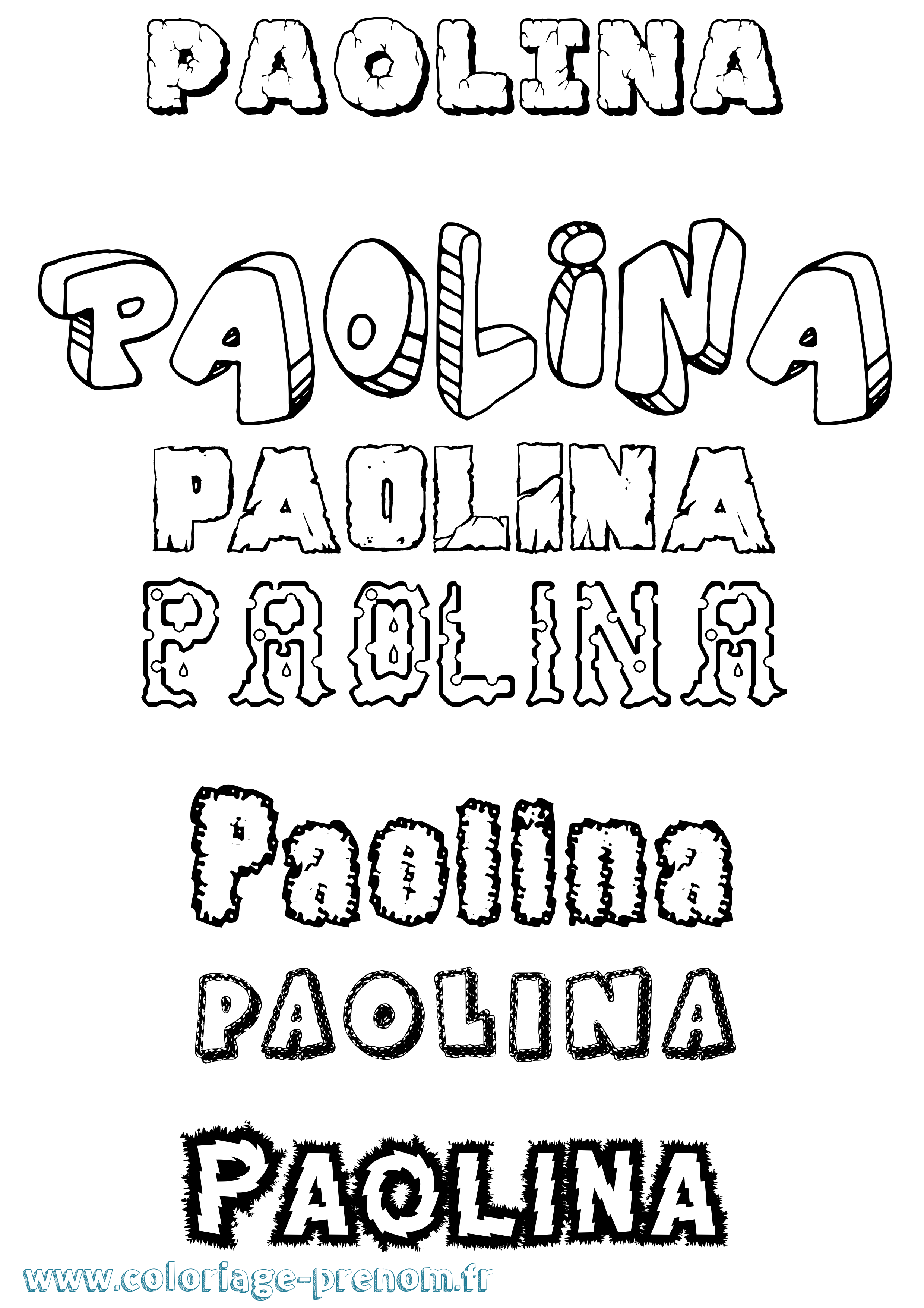 Coloriage prénom Paolina Destructuré