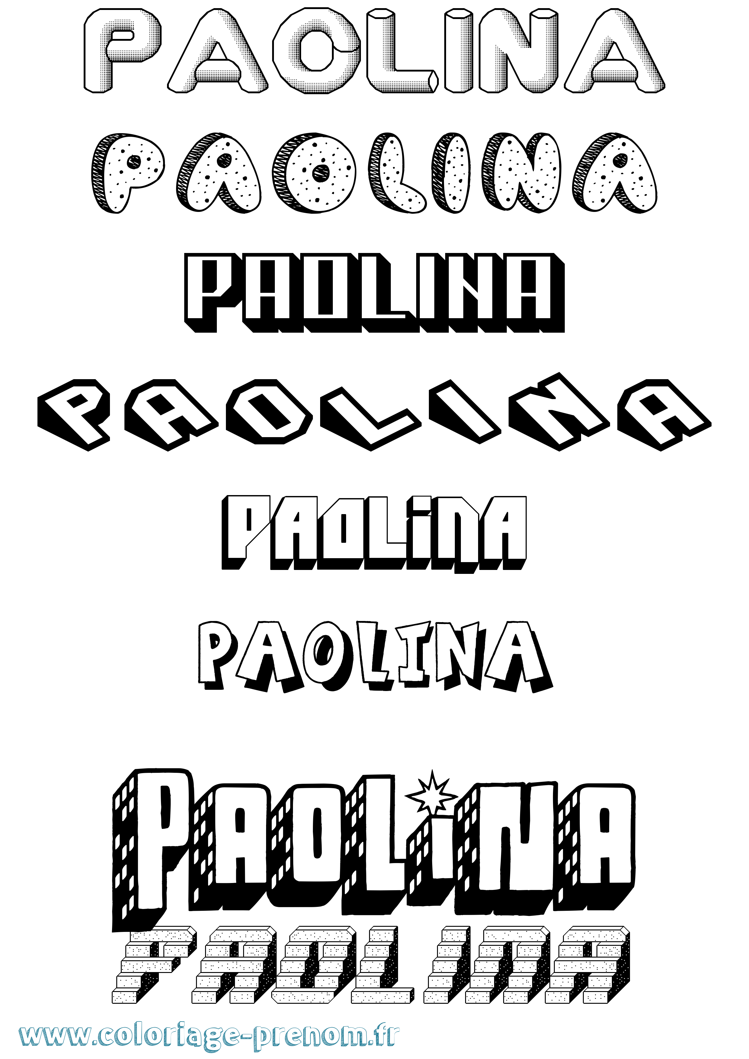 Coloriage prénom Paolina Effet 3D