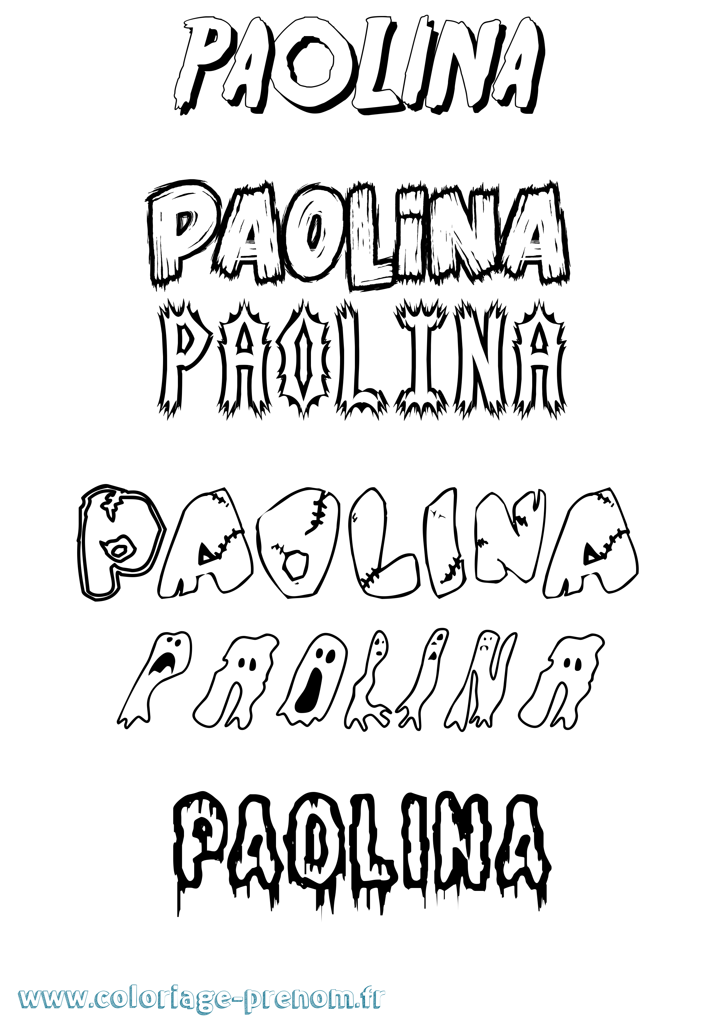 Coloriage prénom Paolina Frisson