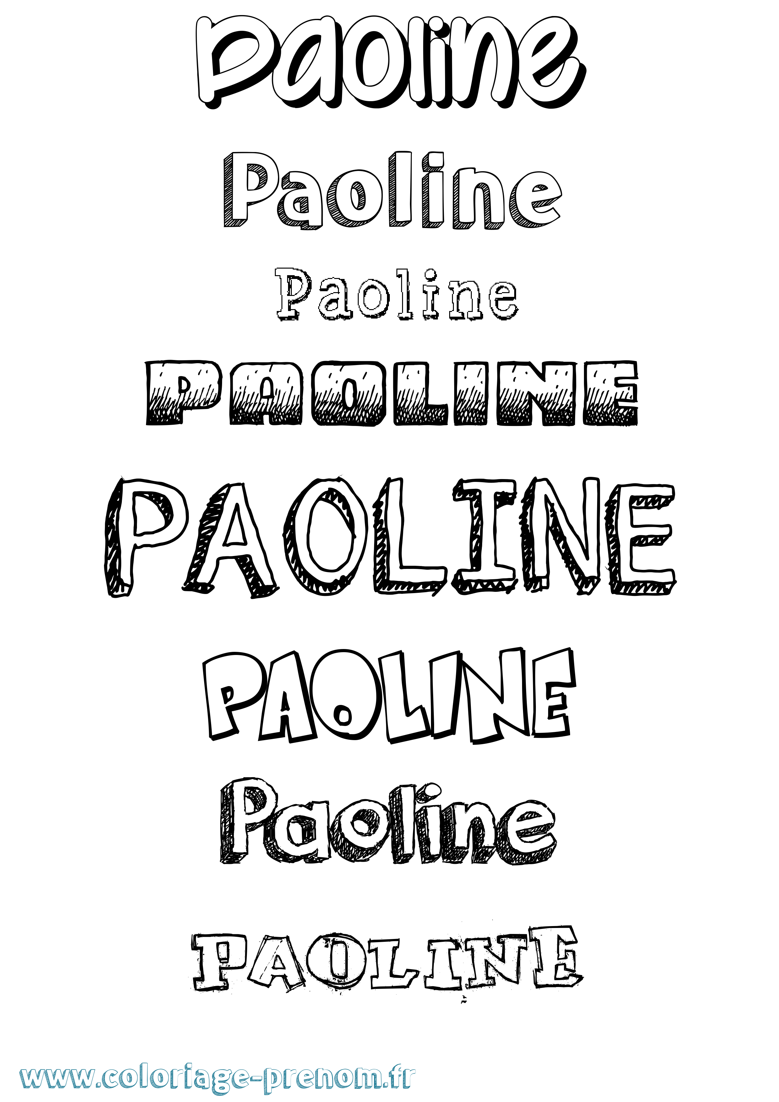 Coloriage prénom Paoline Dessiné