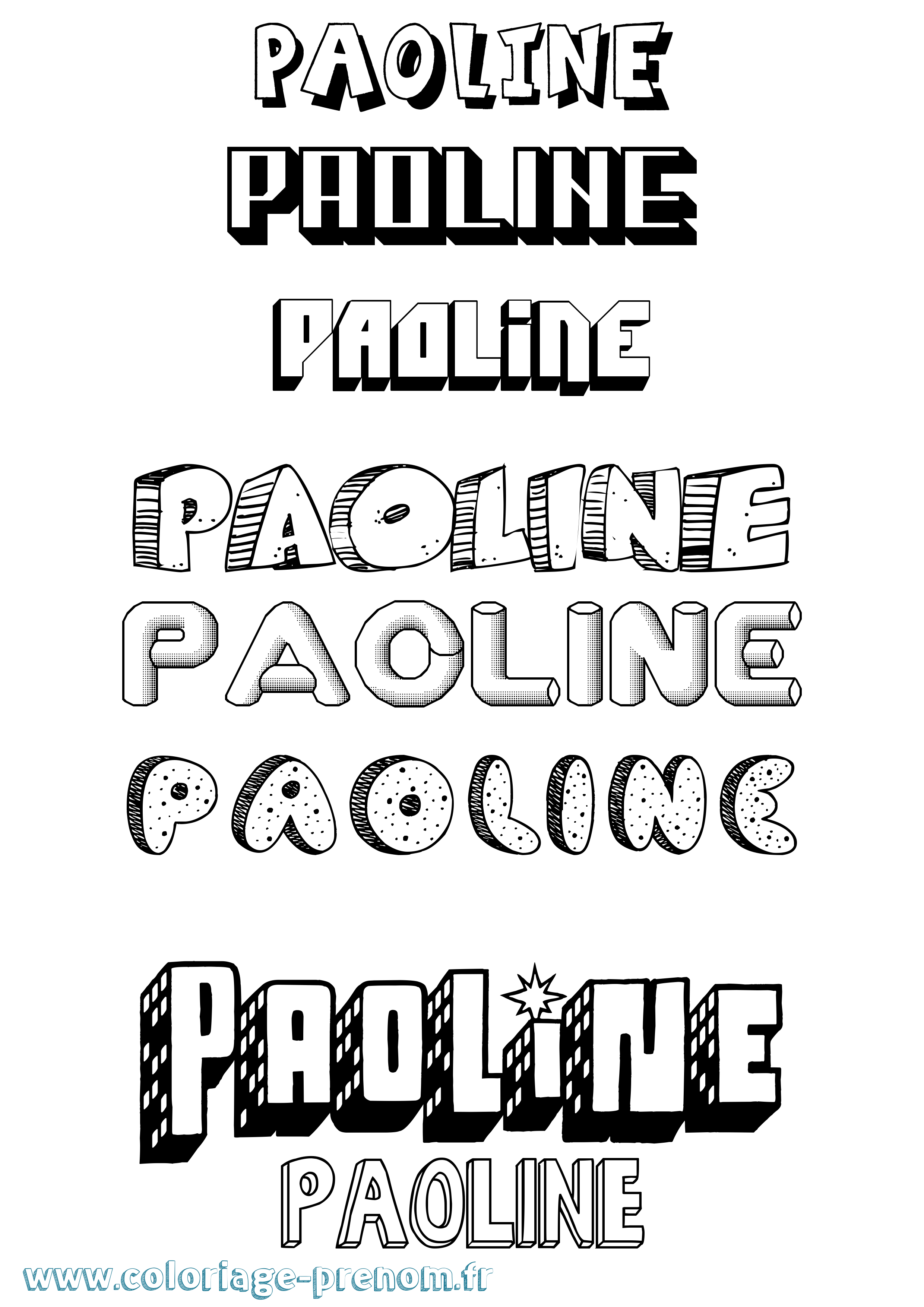 Coloriage prénom Paoline Effet 3D