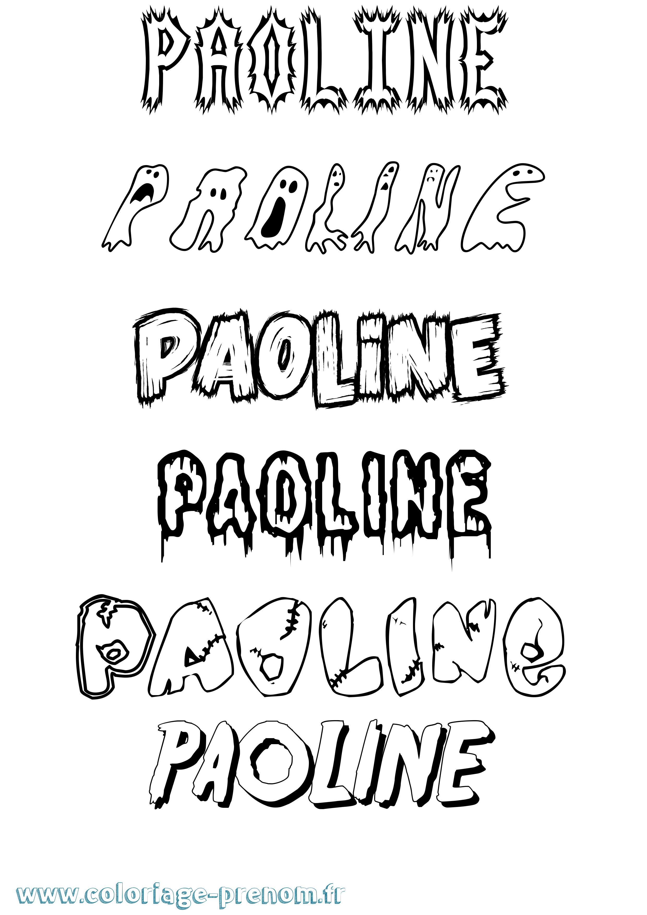 Coloriage prénom Paoline Frisson