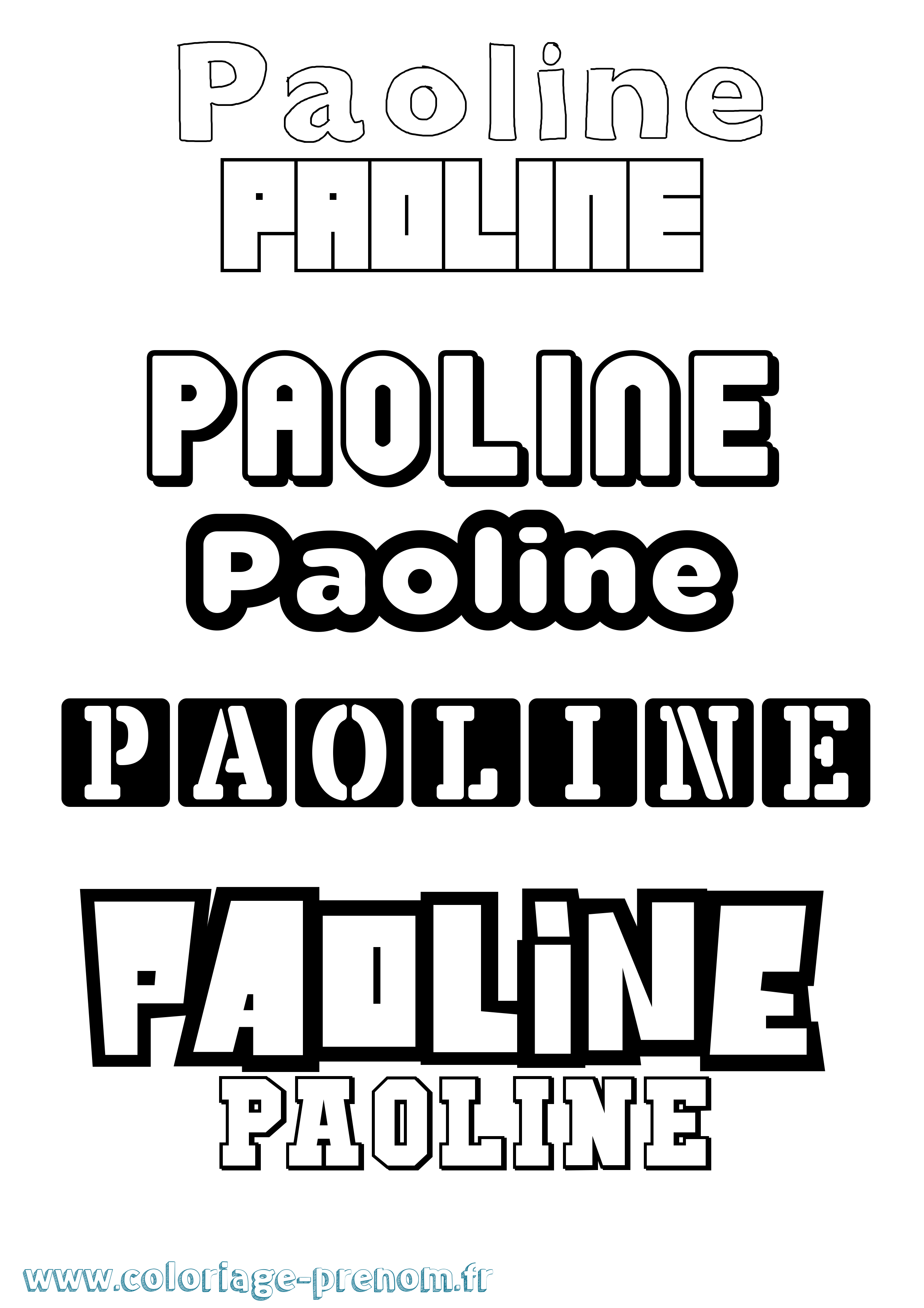 Coloriage prénom Paoline Simple